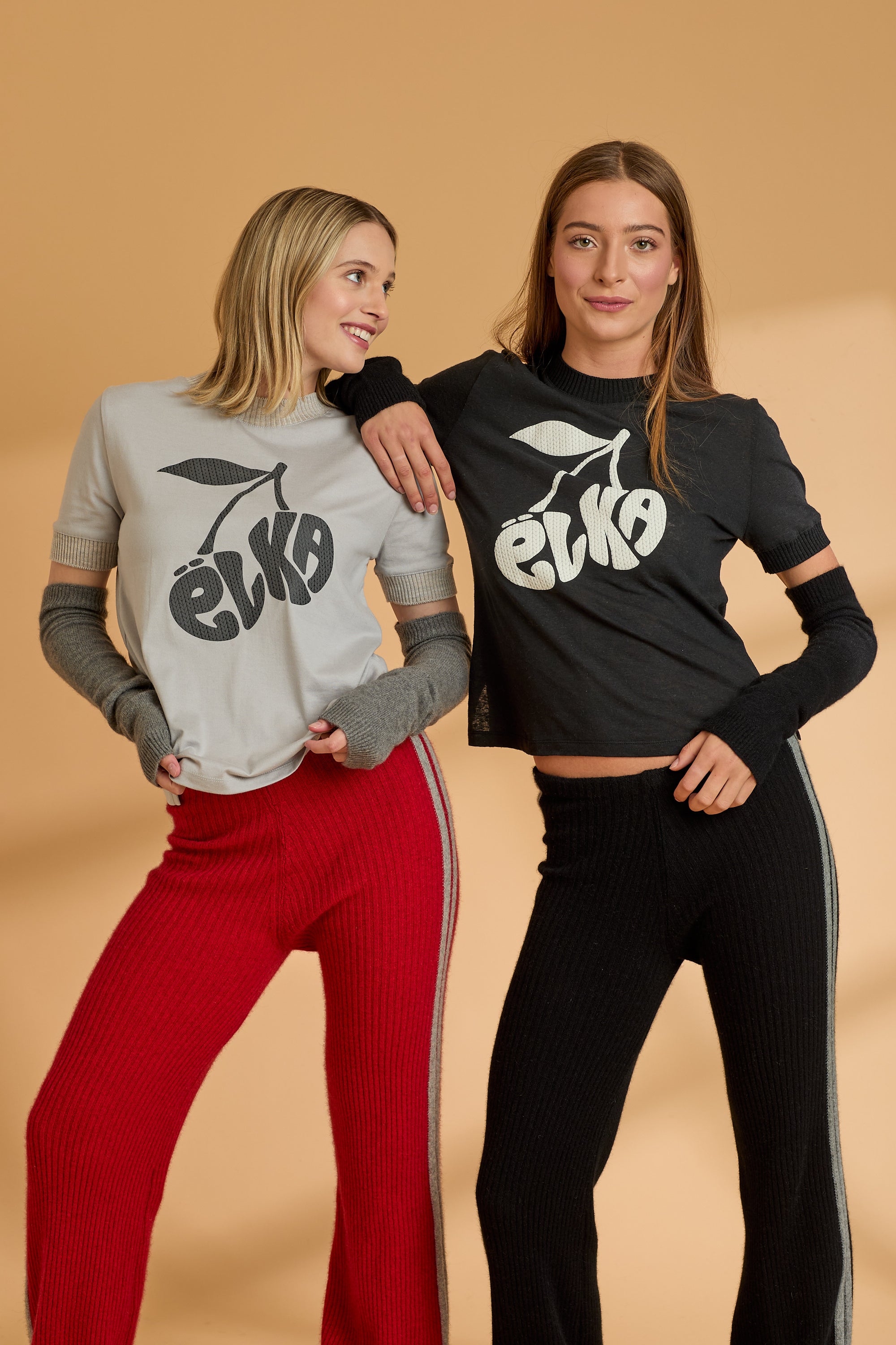 Cherry T Shirt in Dove Grey and Black