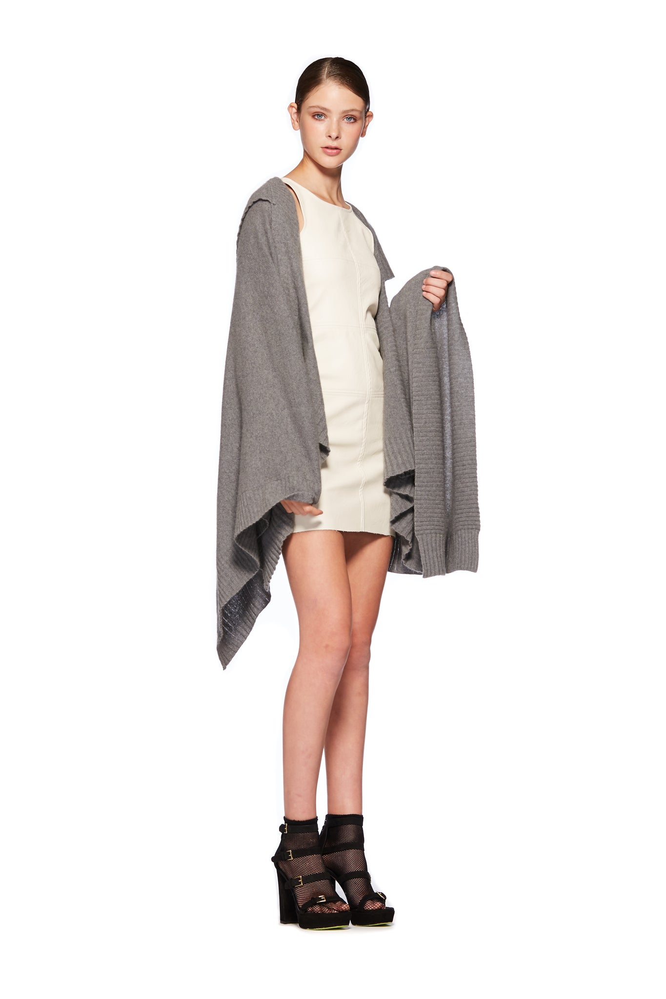 Possum Silk Hooded Wrap in Grey