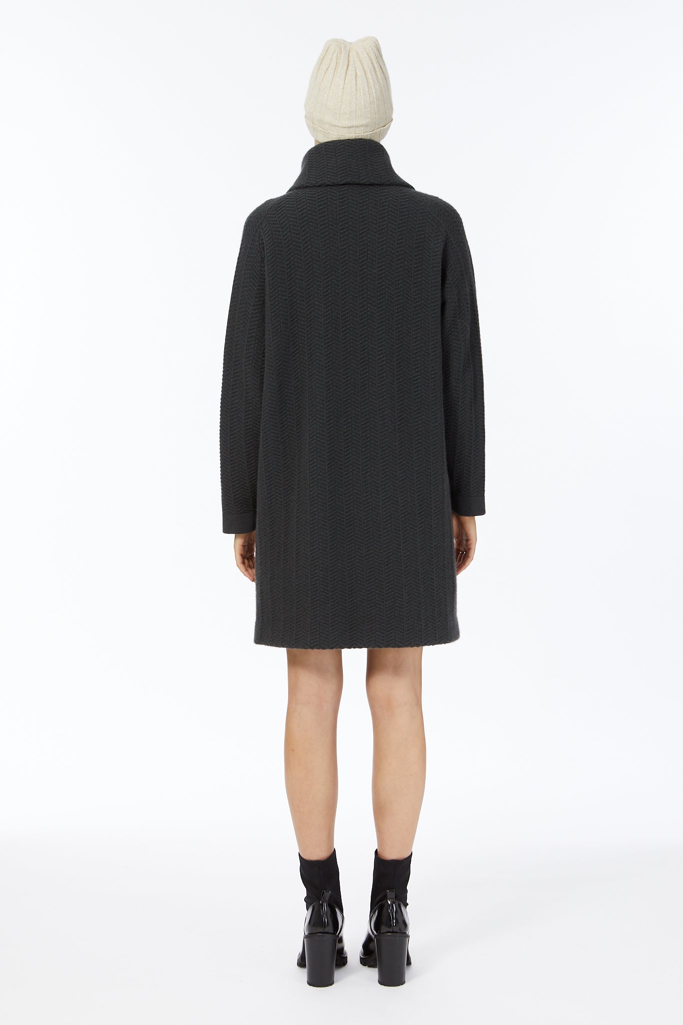 Herringbone Coat in Slate
