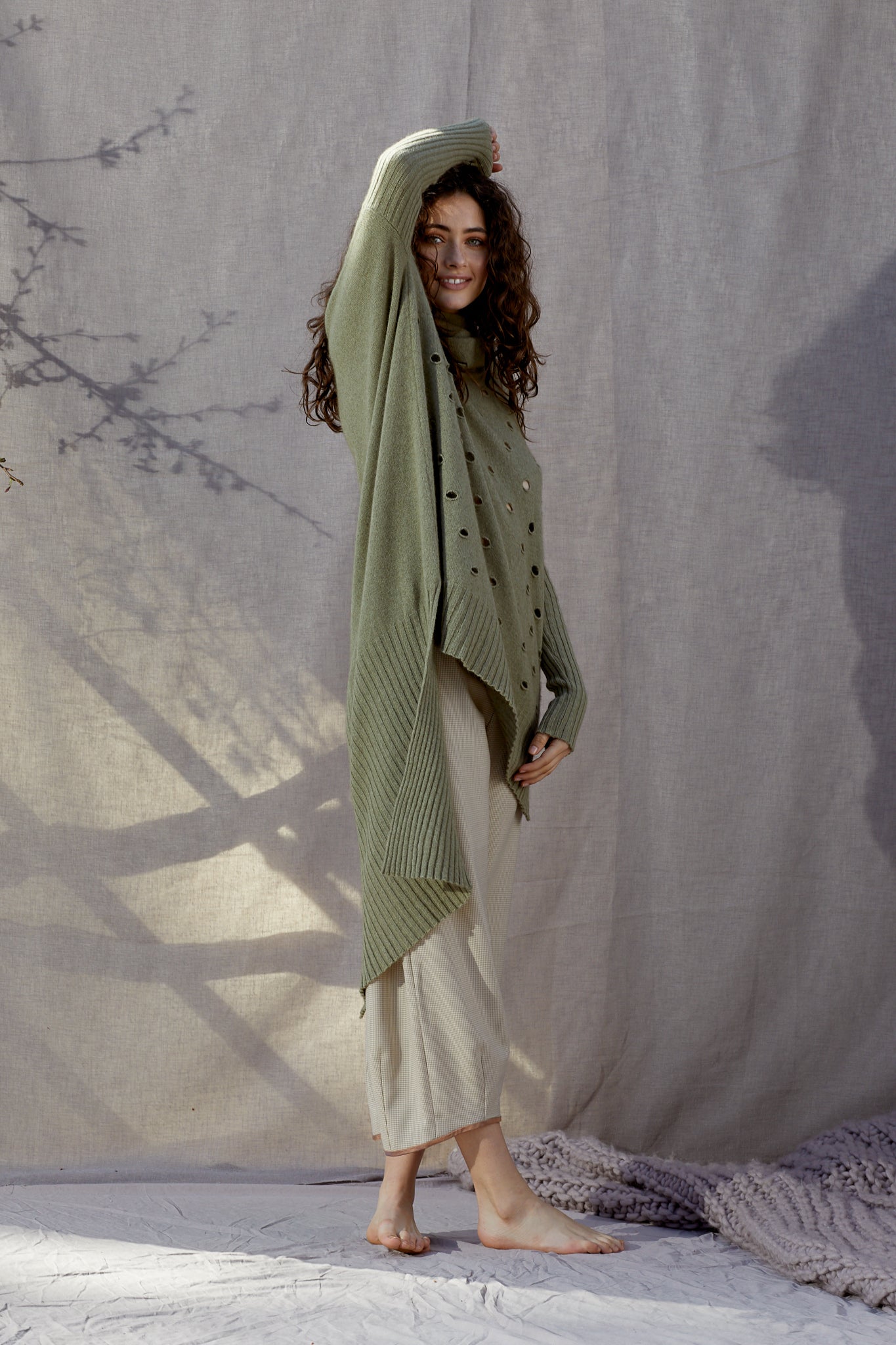 Possum Silk Merino Caffa Tunic in Birch