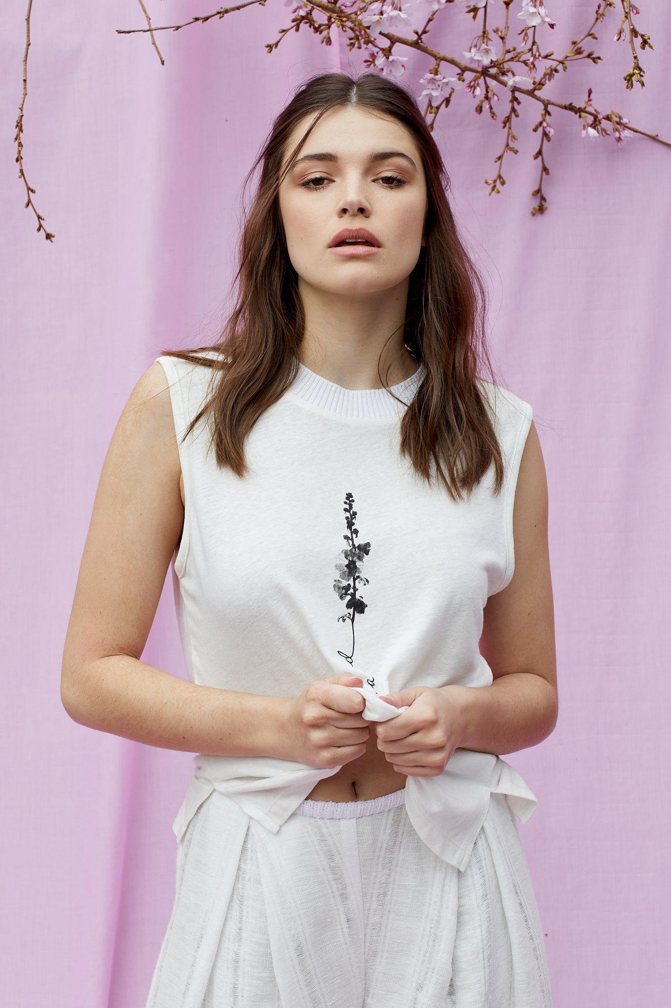 Wide leg linen pants