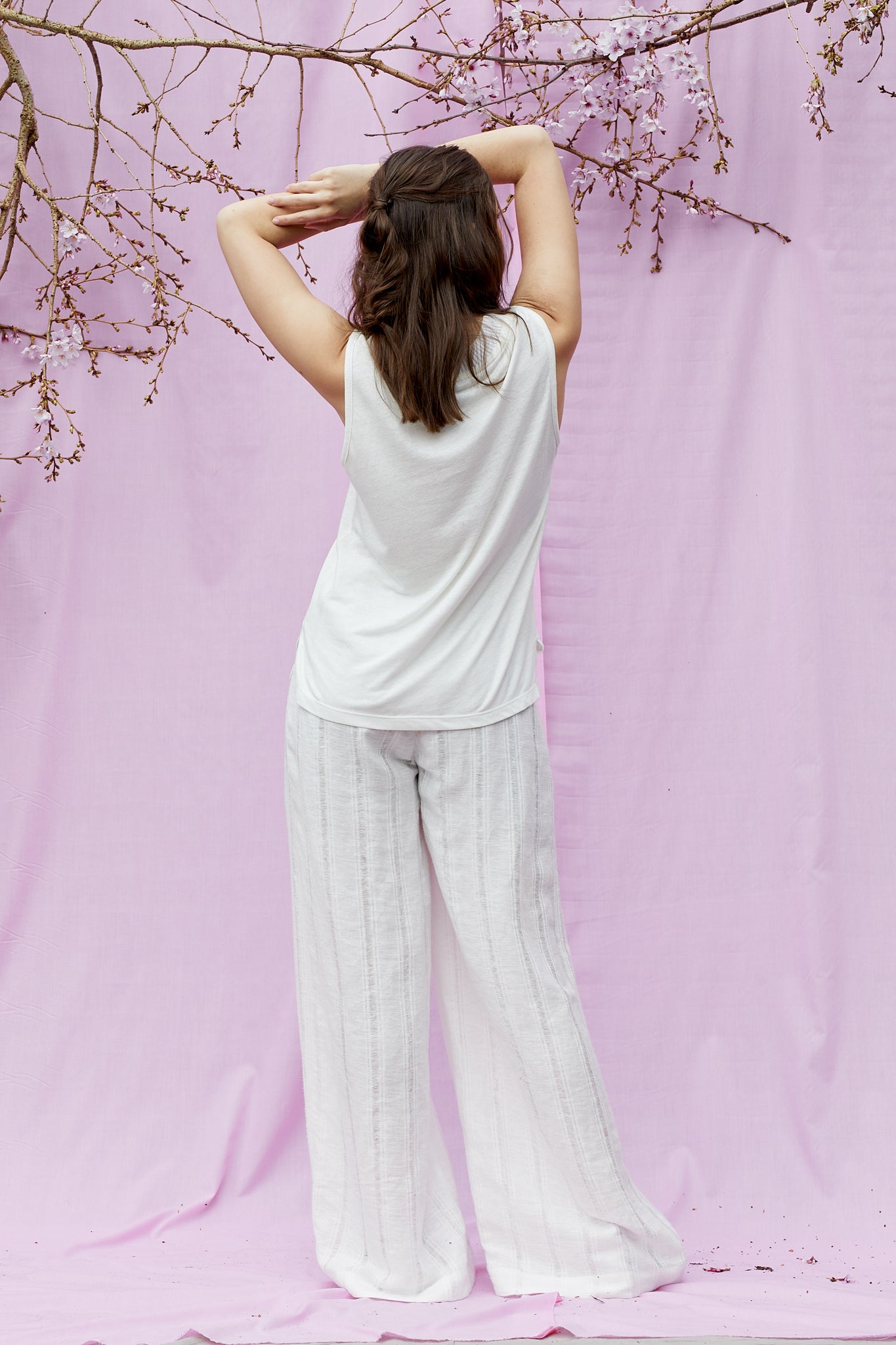Wide leg linen pants