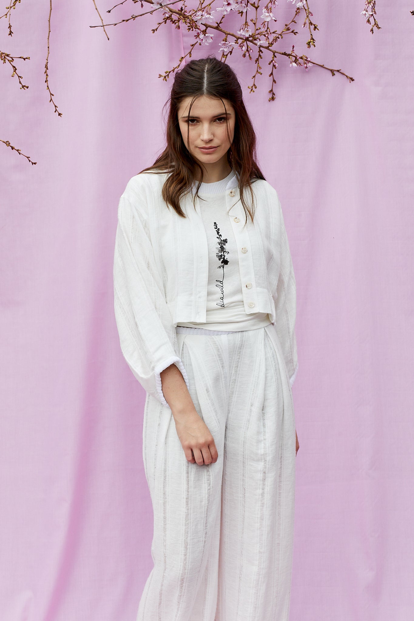 Wide leg linen pants