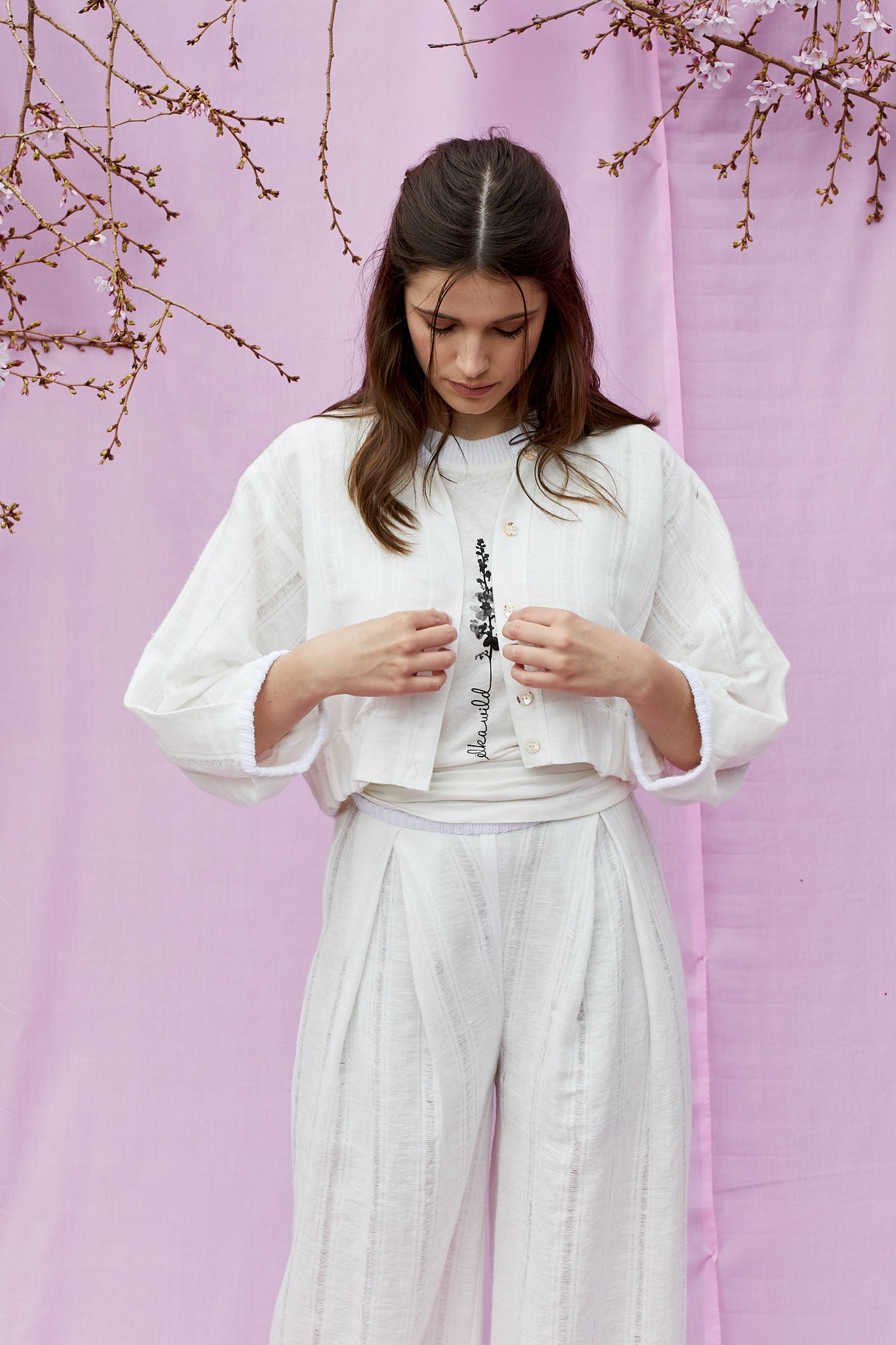 Wide leg linen pants