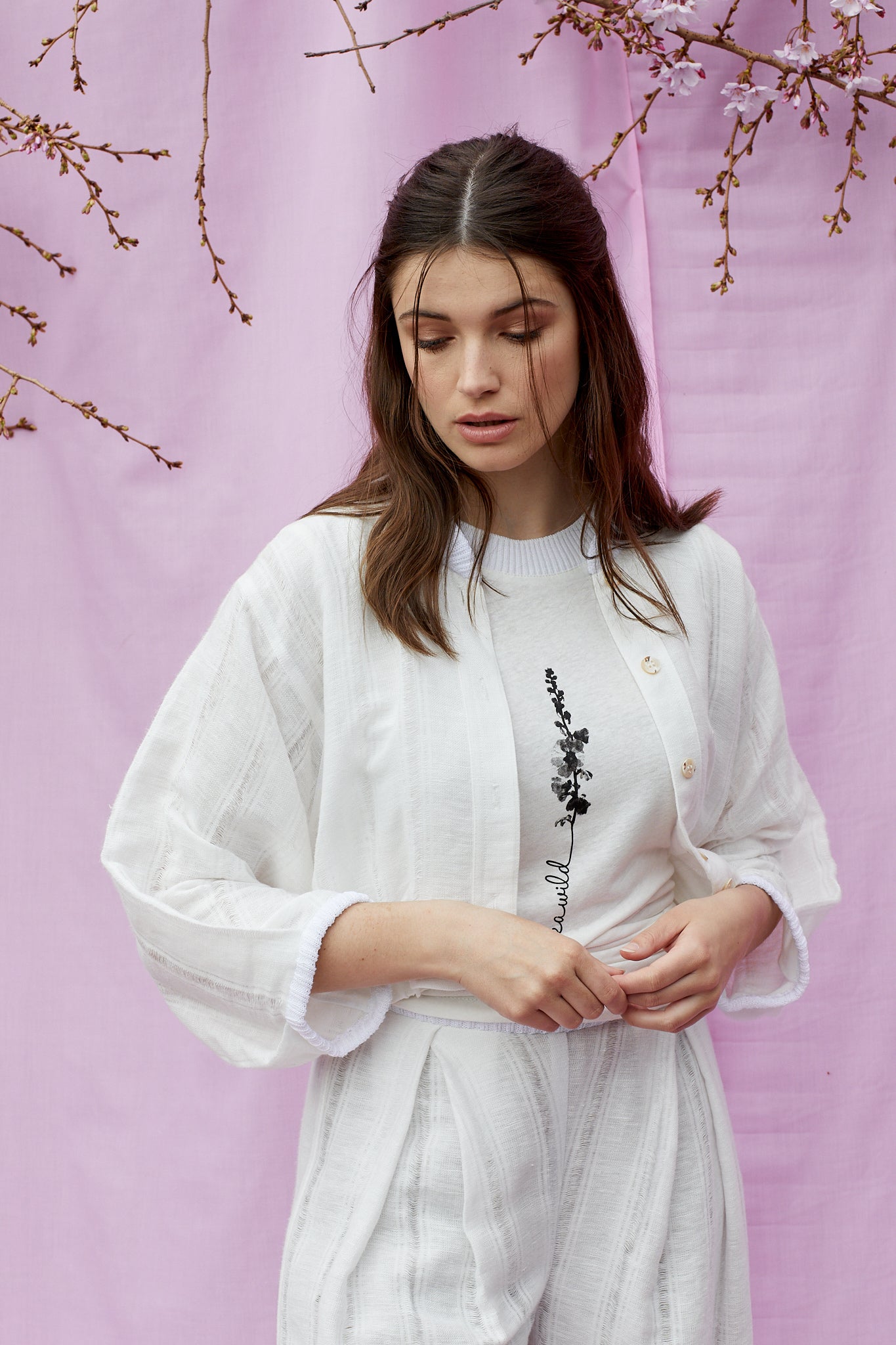 Wide leg linen pants