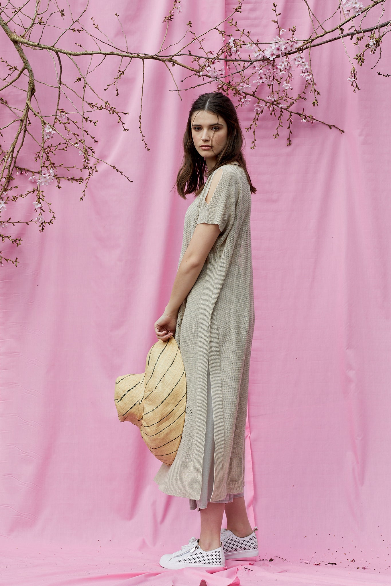 Linen Knit Flower Tunic