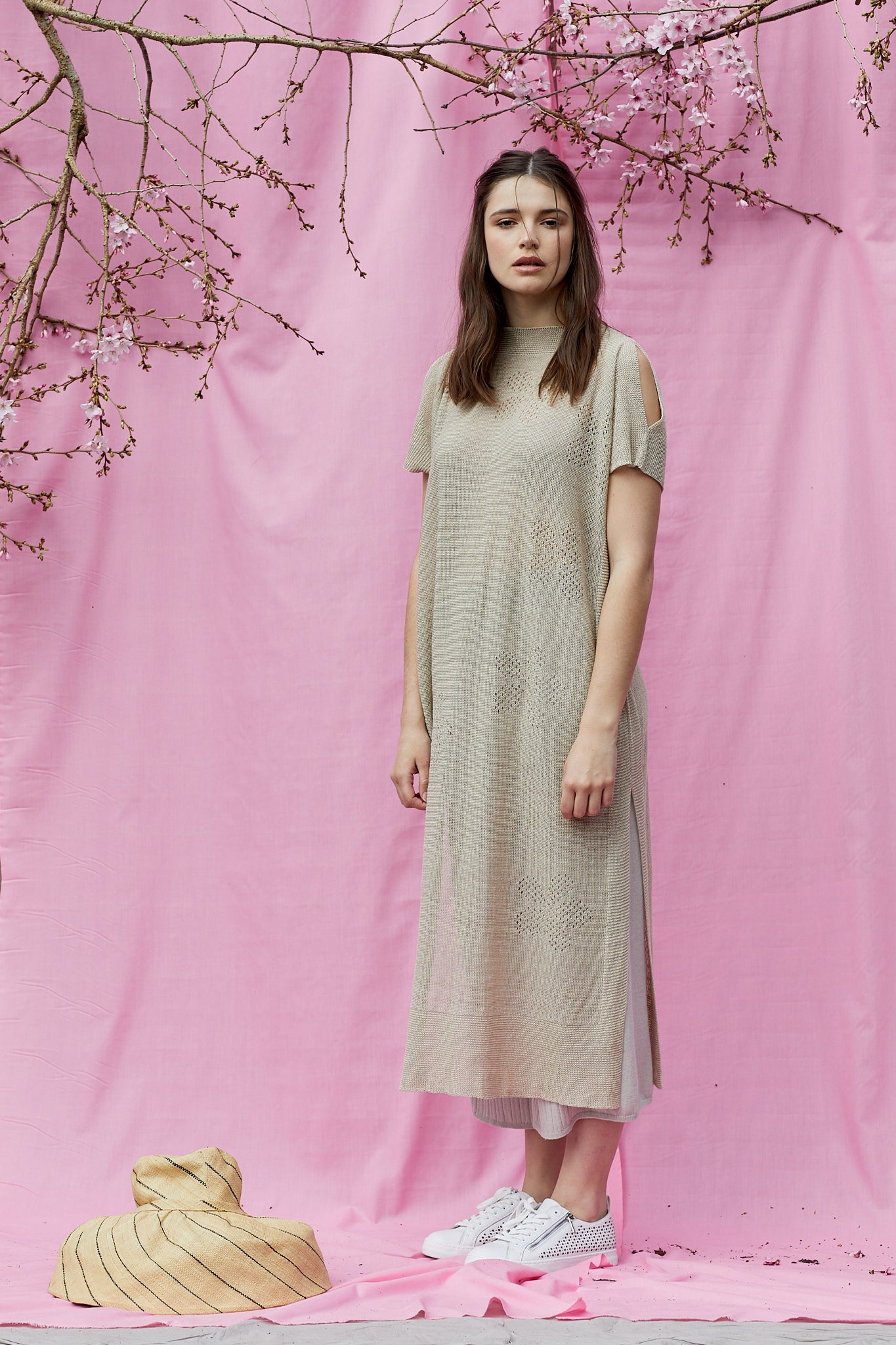 Linen Knit Flower Tunic