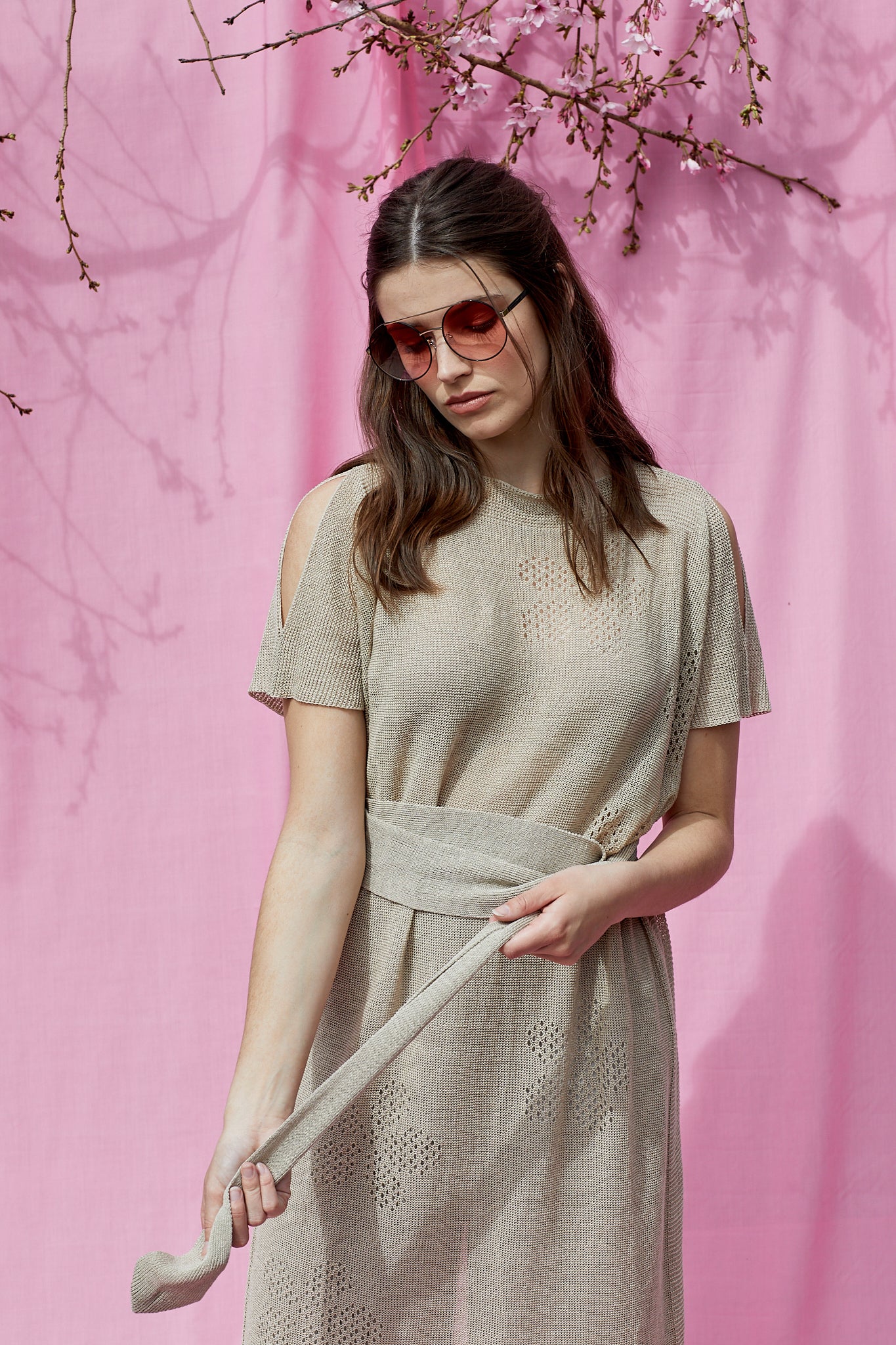 Linen Knit Flower Tunic