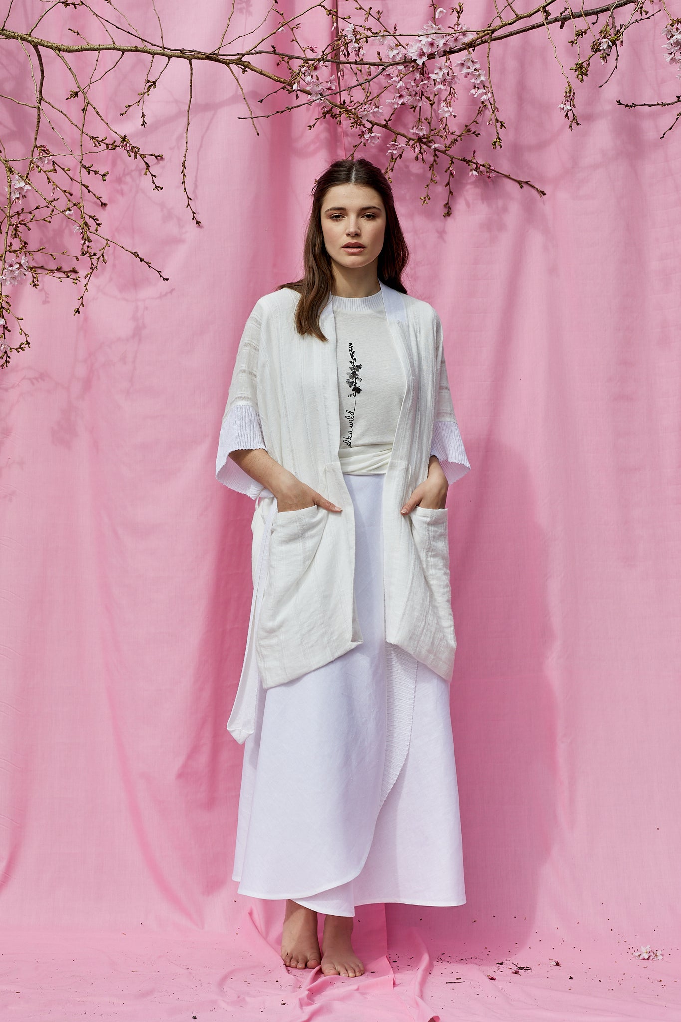 Mixed Media Linen Kimono