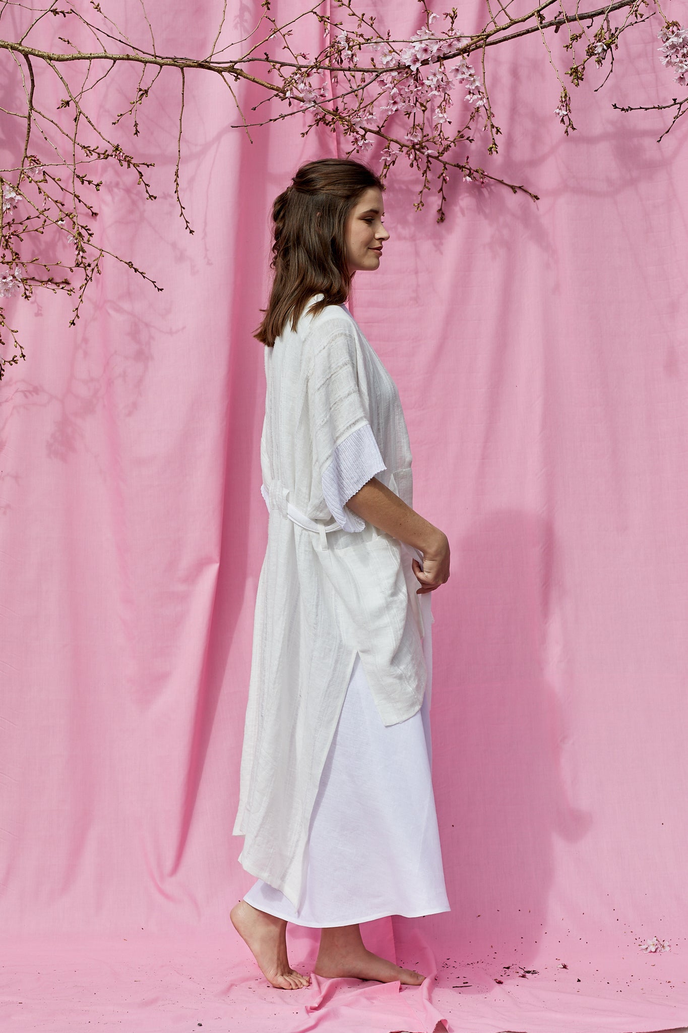 Mixed Media Linen Kimono