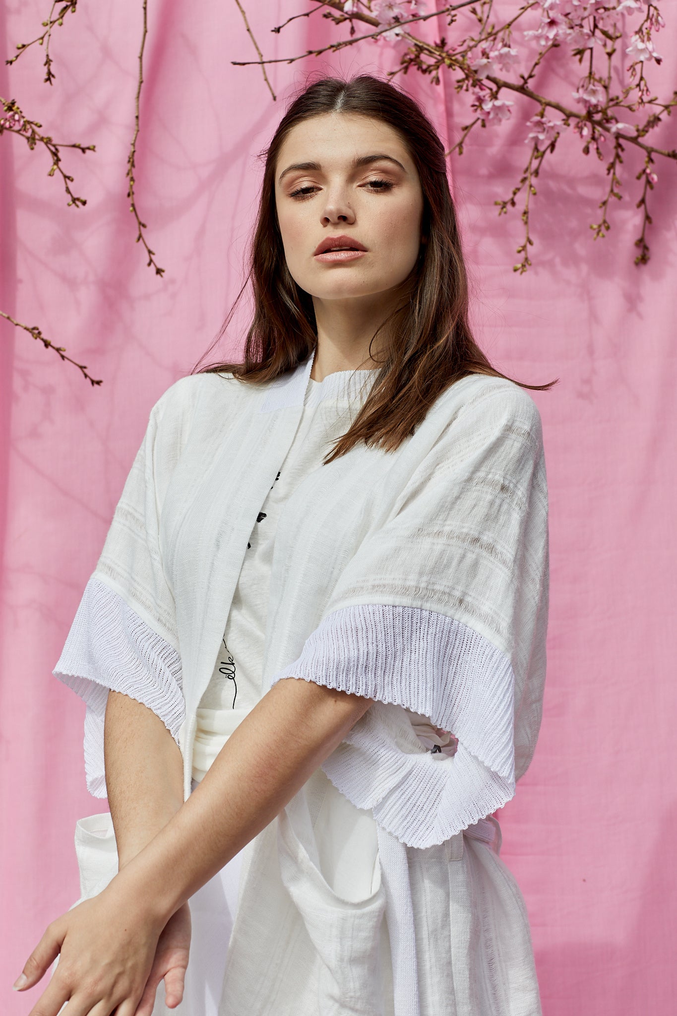 Mixed Media Linen Kimono