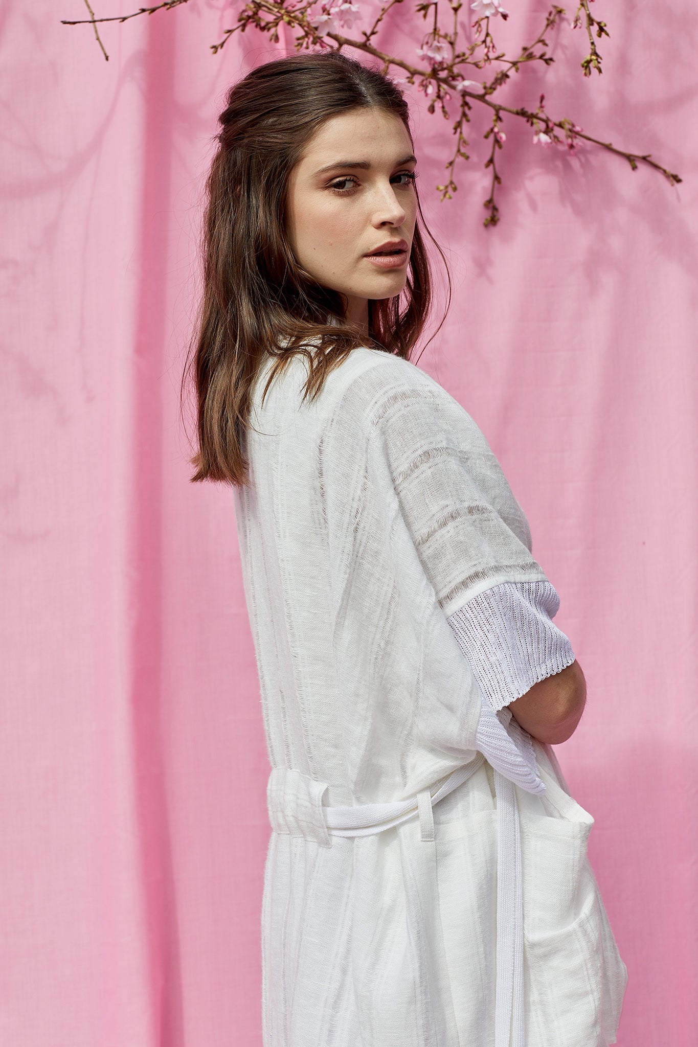Mixed Media Linen Kimono