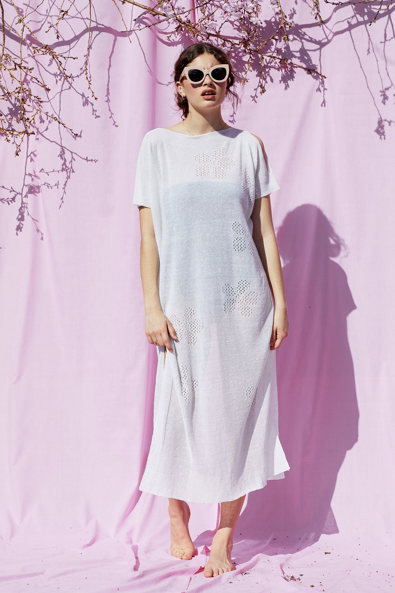 Linen Knit Flower Tunic
