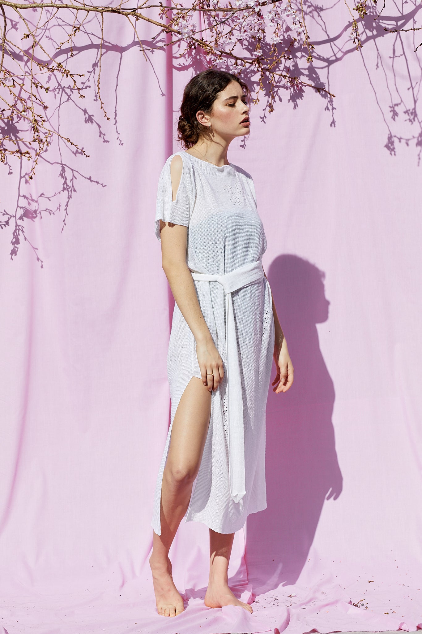 Linen Knit Flower Tunic