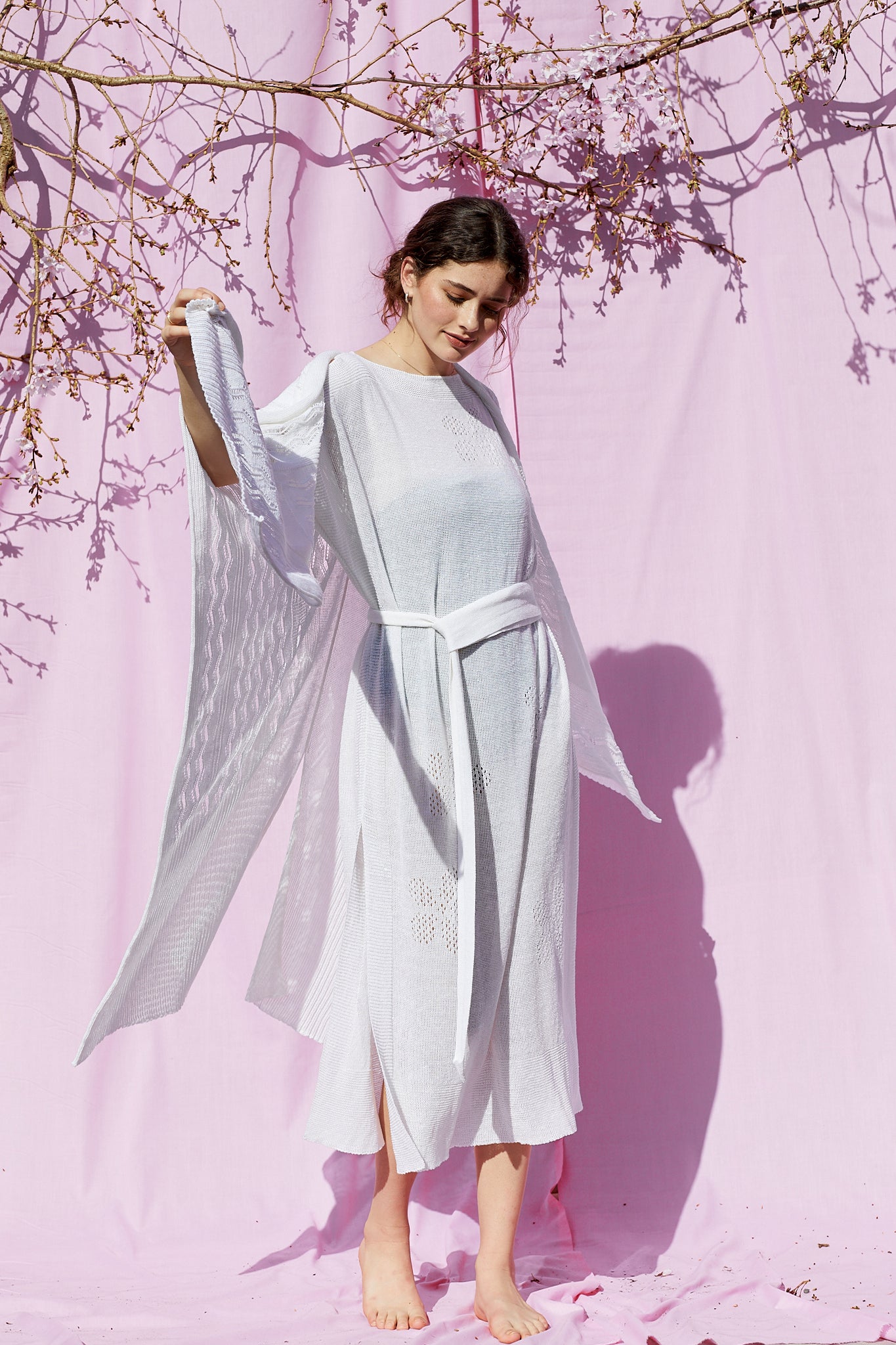 Linen Knit Flower Tunic