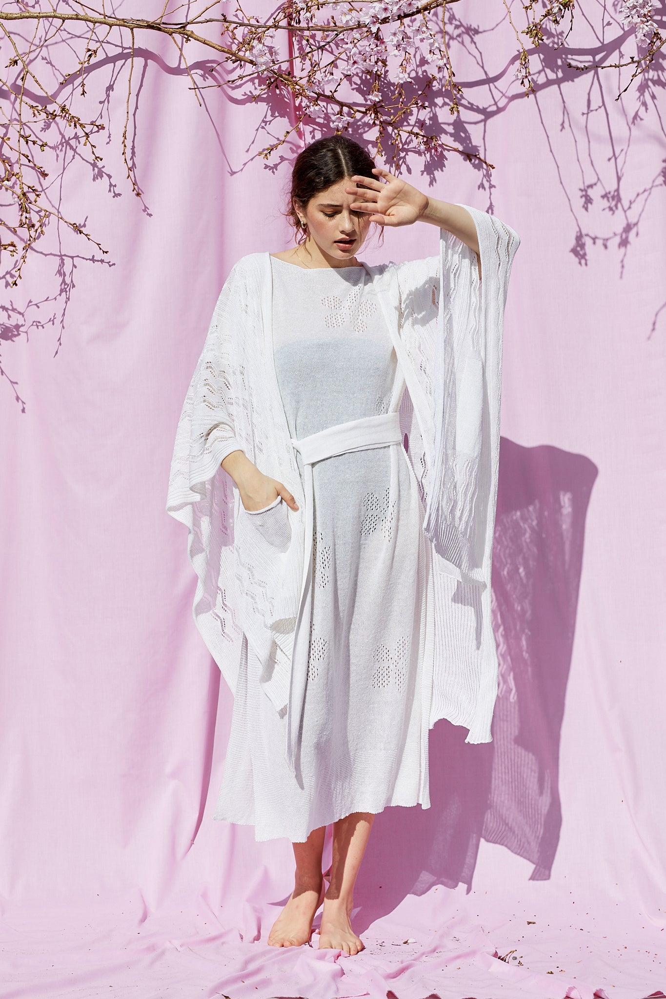Linen Knit Flower Tunic