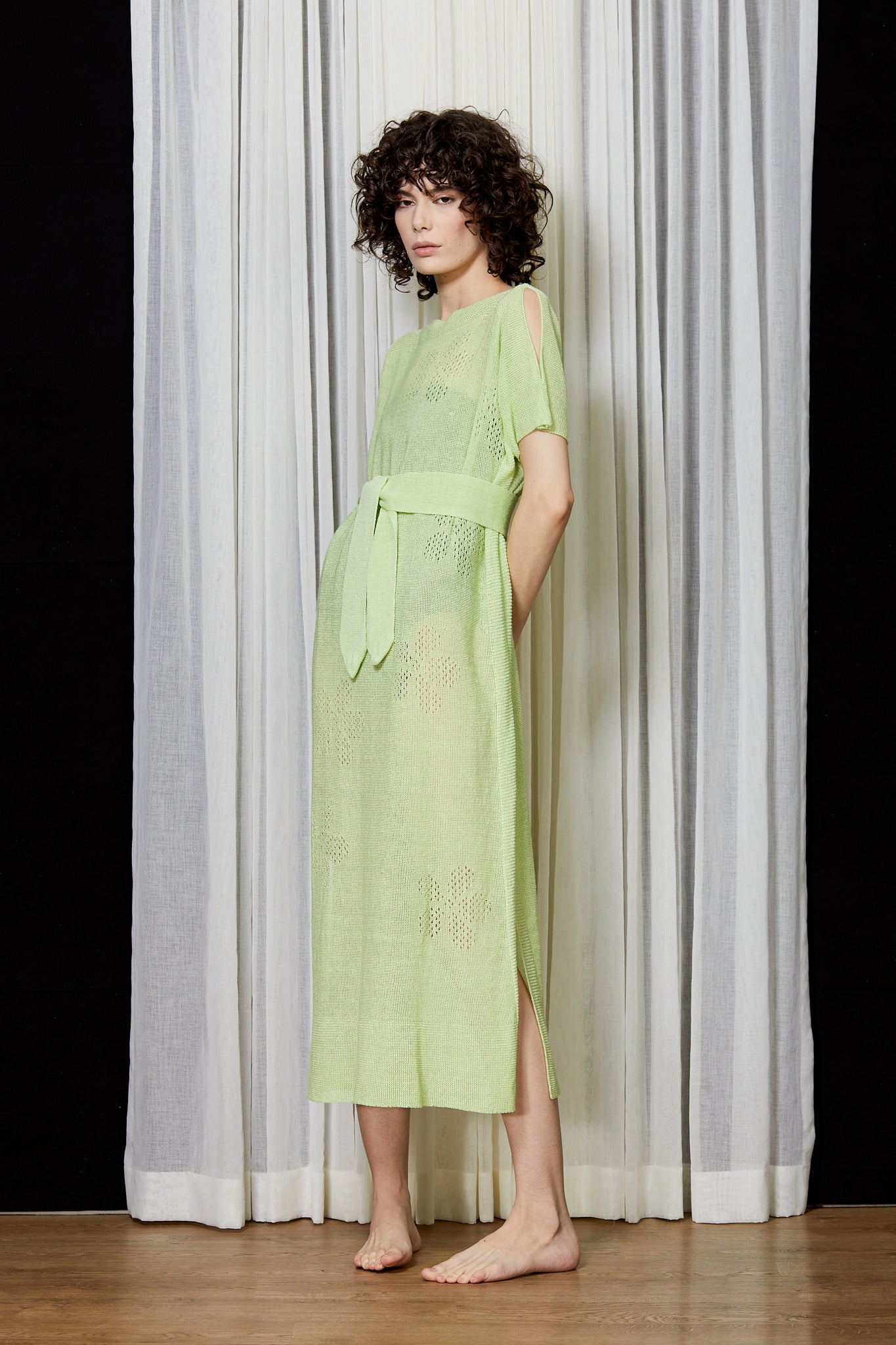 Linen Knit Flower Tunic