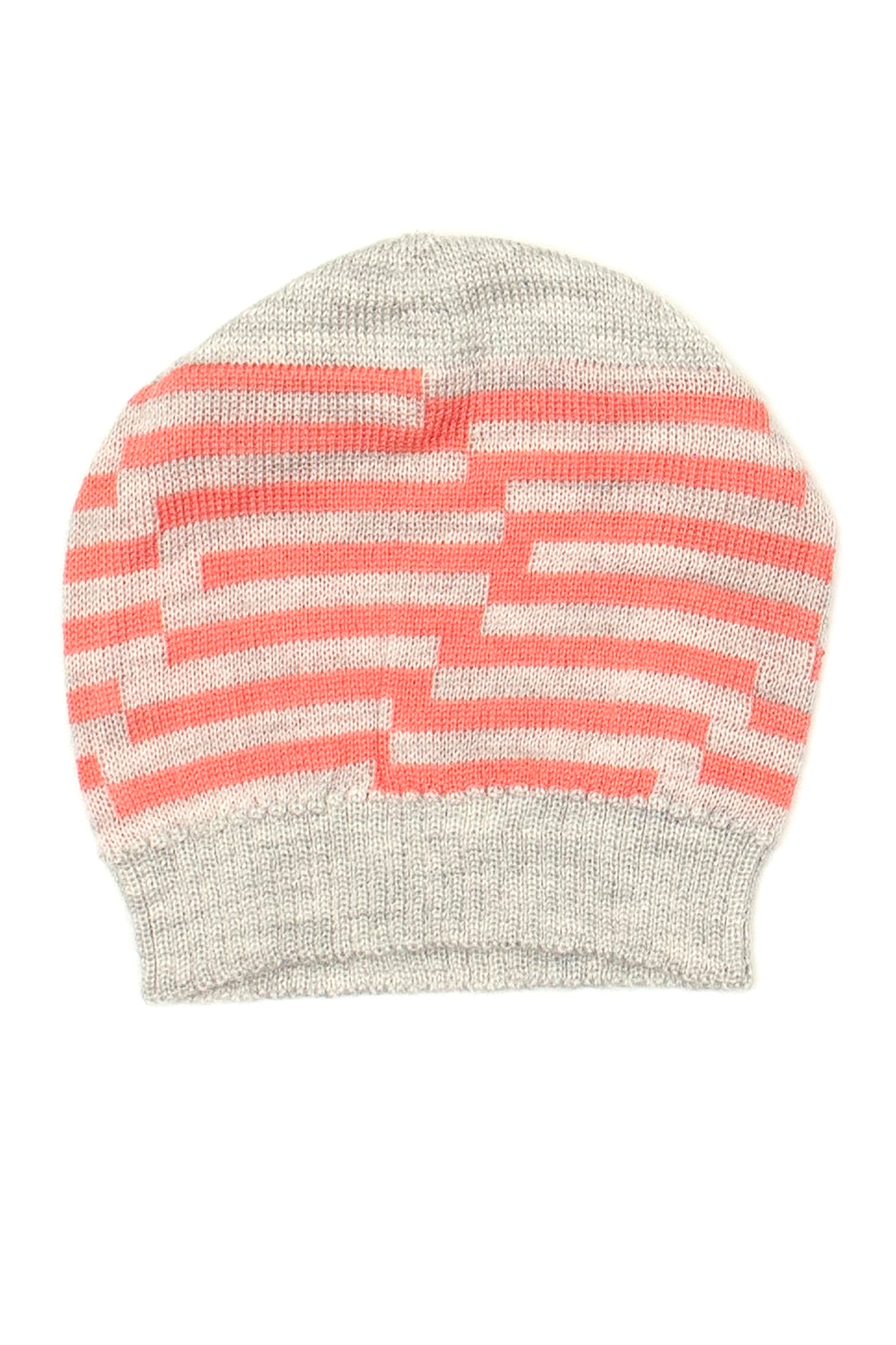 Silk Merino Coral Chevron Baby Beanie