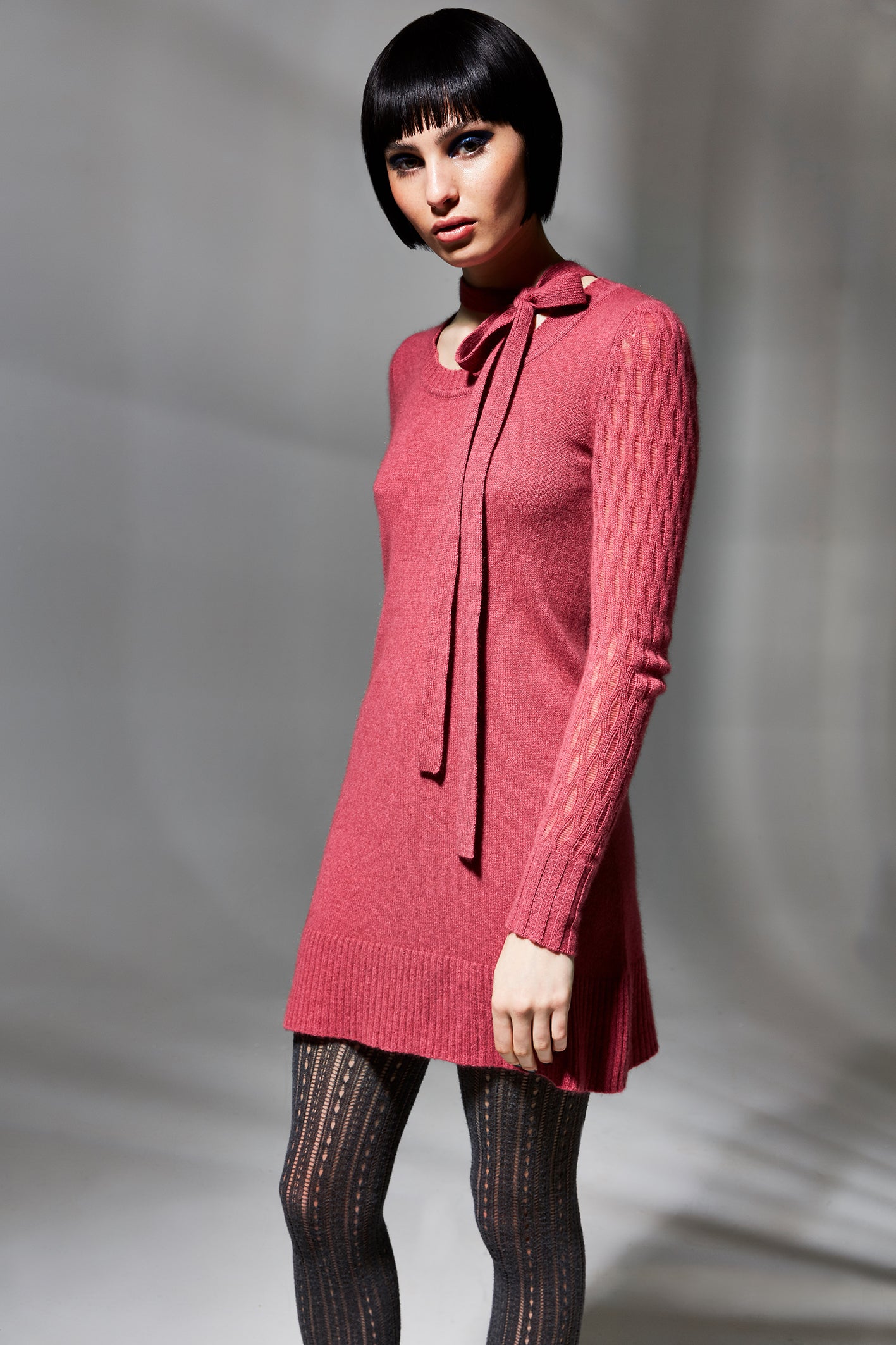 POSSUM SILK MERINO BOW DRESS