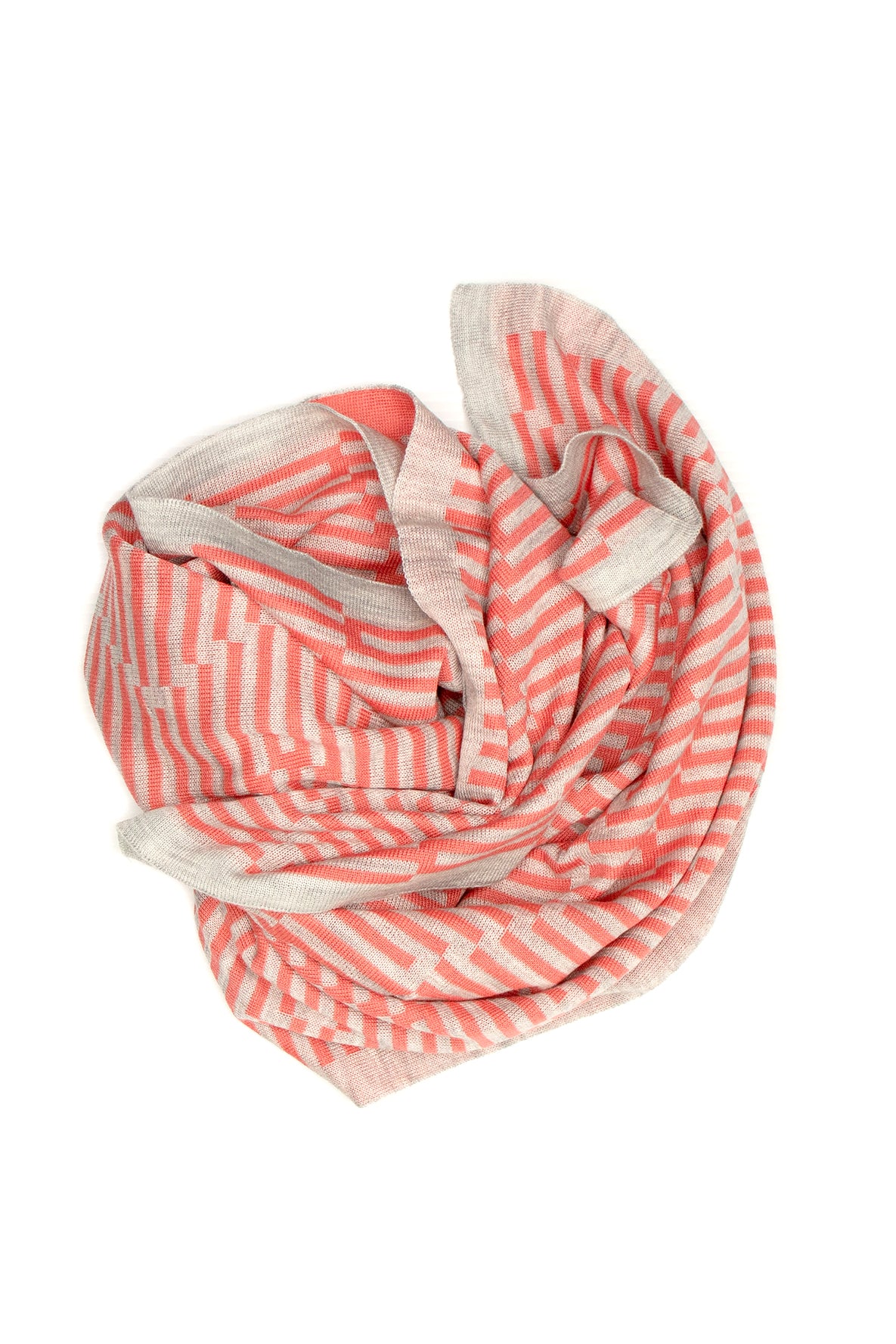 Silk Merino Coral Chevron Baby Blanket