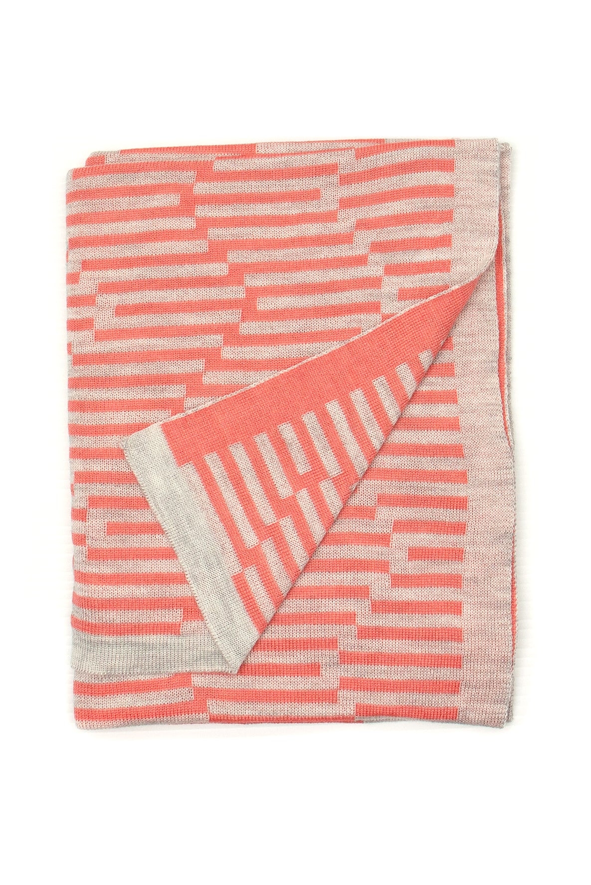 Silk Merino Coral Chevron Baby Blanket