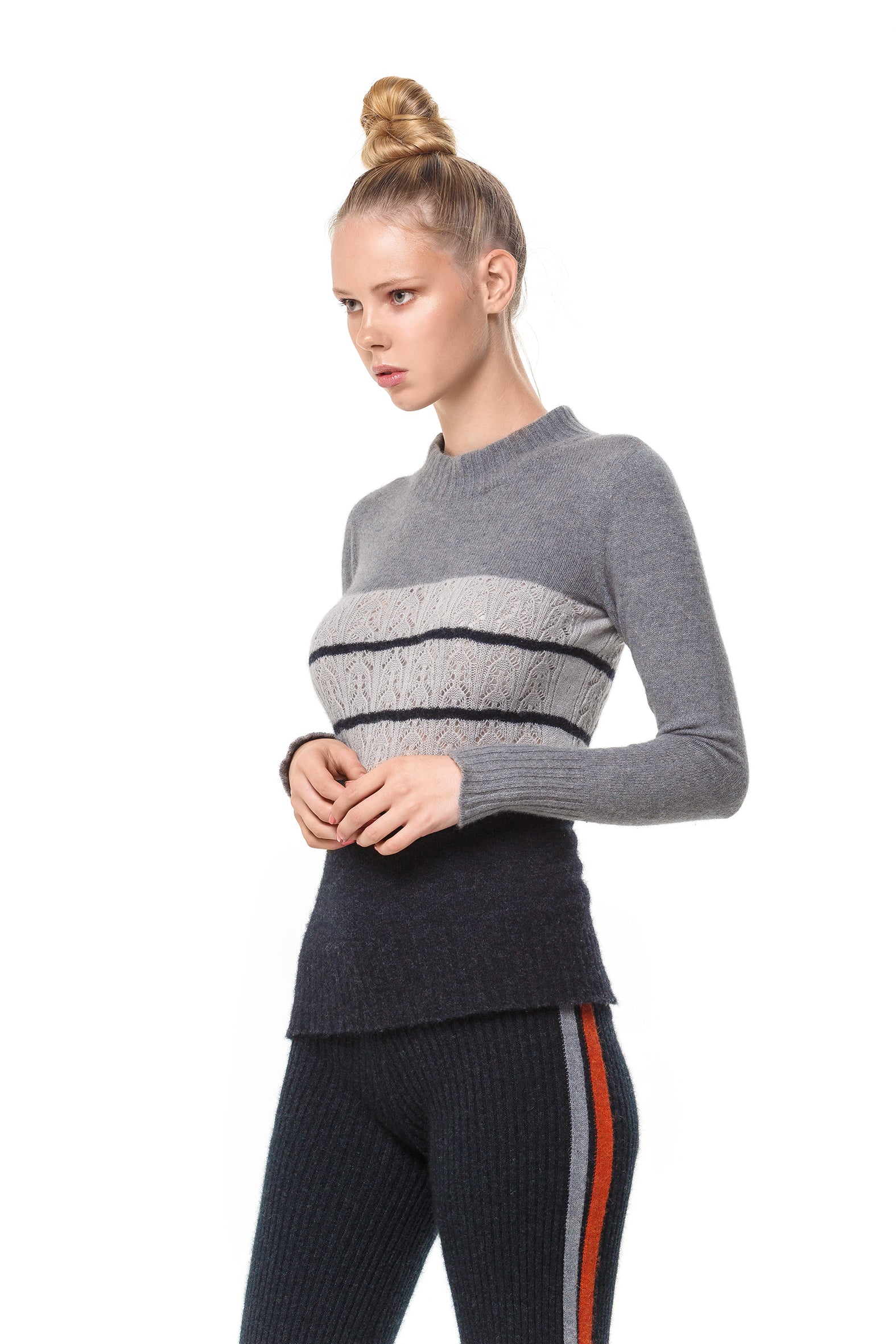 POSSUM SILK MERINO 70S JUMPER Grey