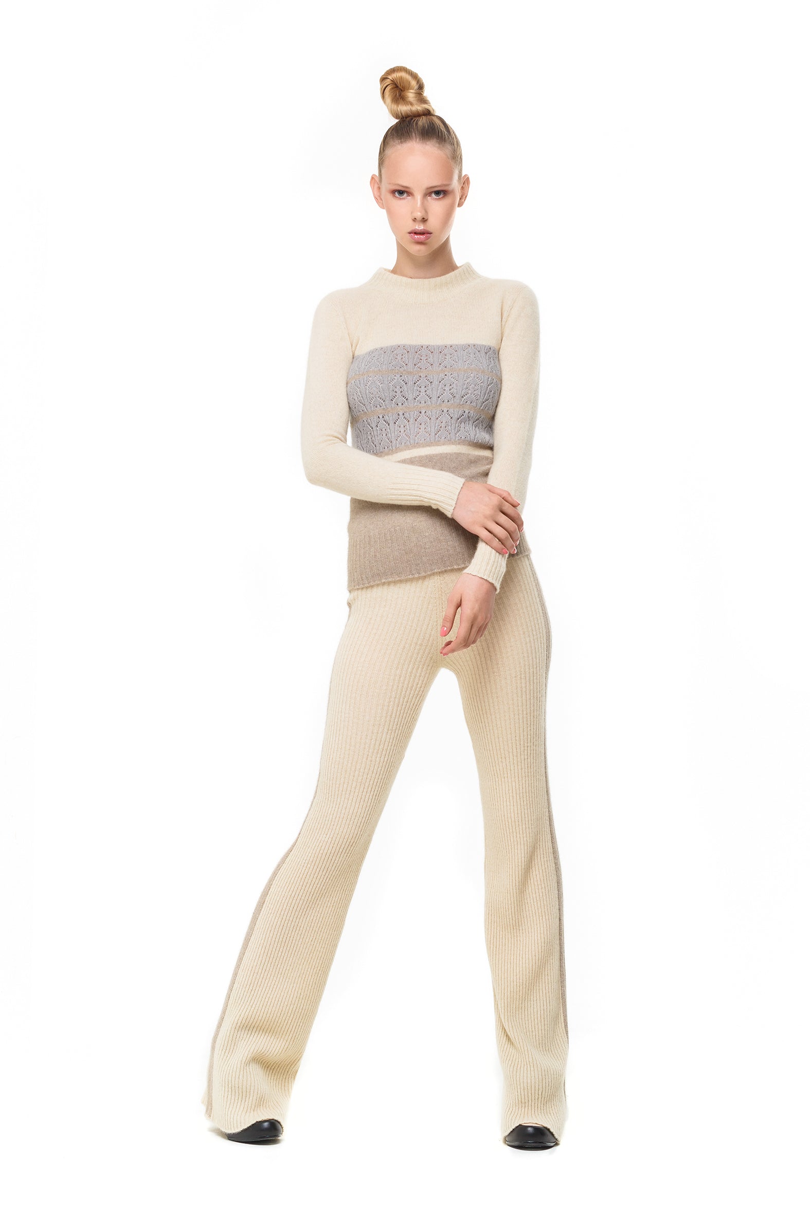 POSSUM SILK MERINO 70S JUMPER Ivory