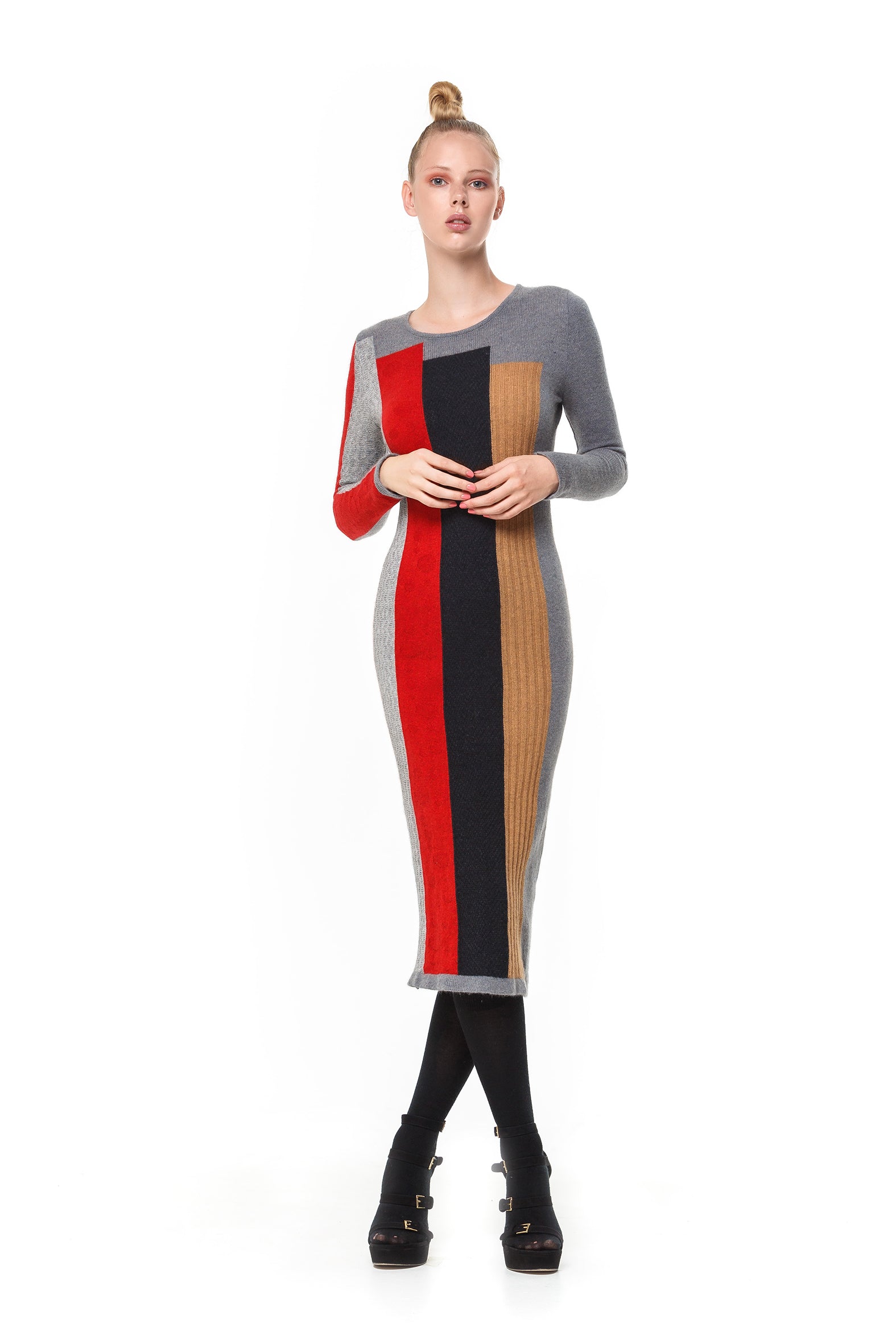 Colour Block Midi Dress