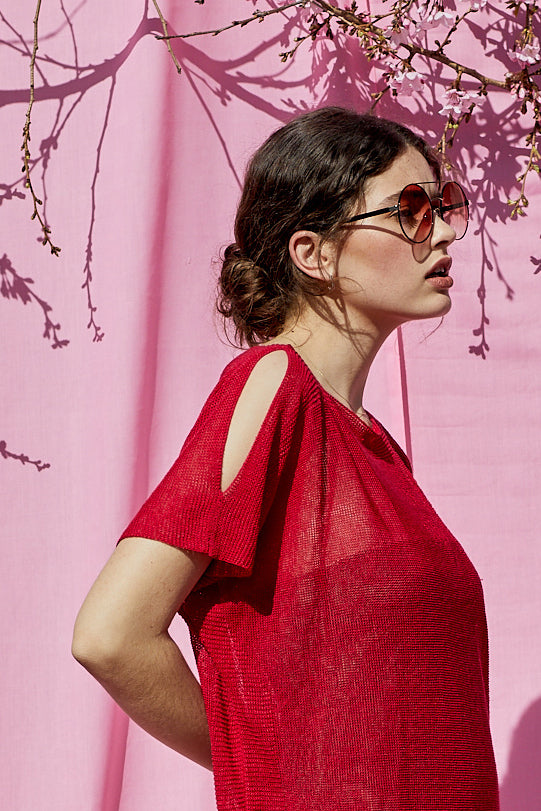 Flower Linen Top