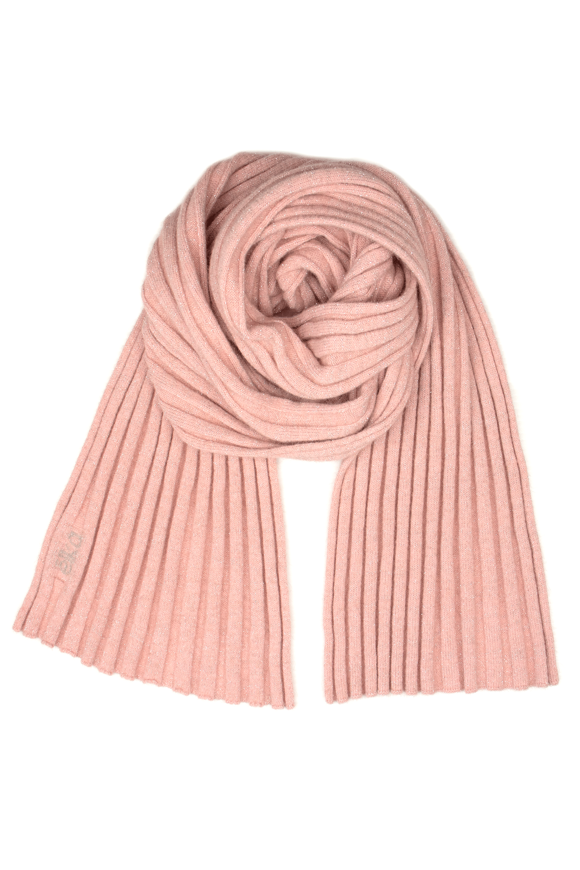 Wool Scarf in Veneta Pink and Silver Lurex