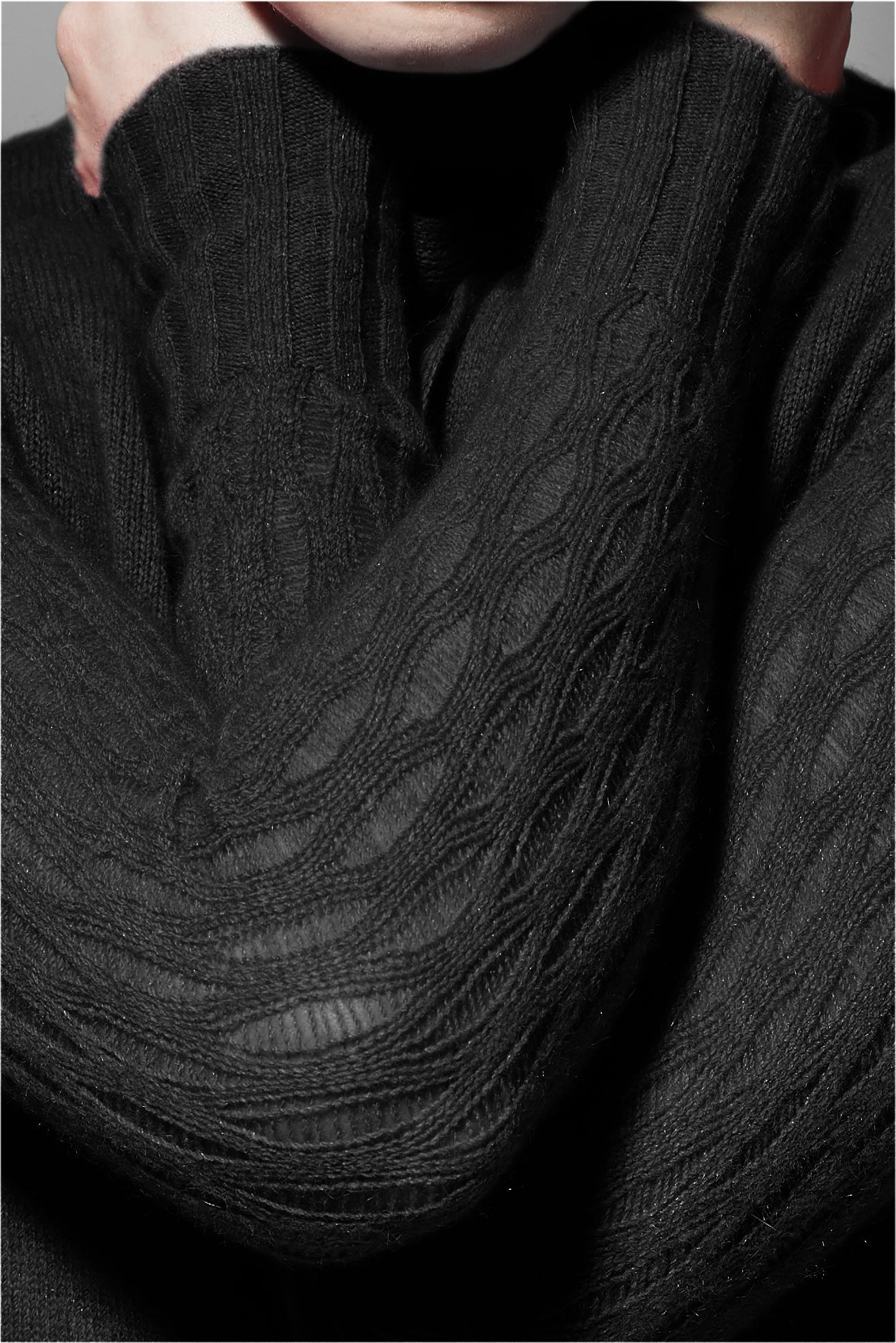 POSSUM SILK MERINO LACE TUNIC - Charcoal