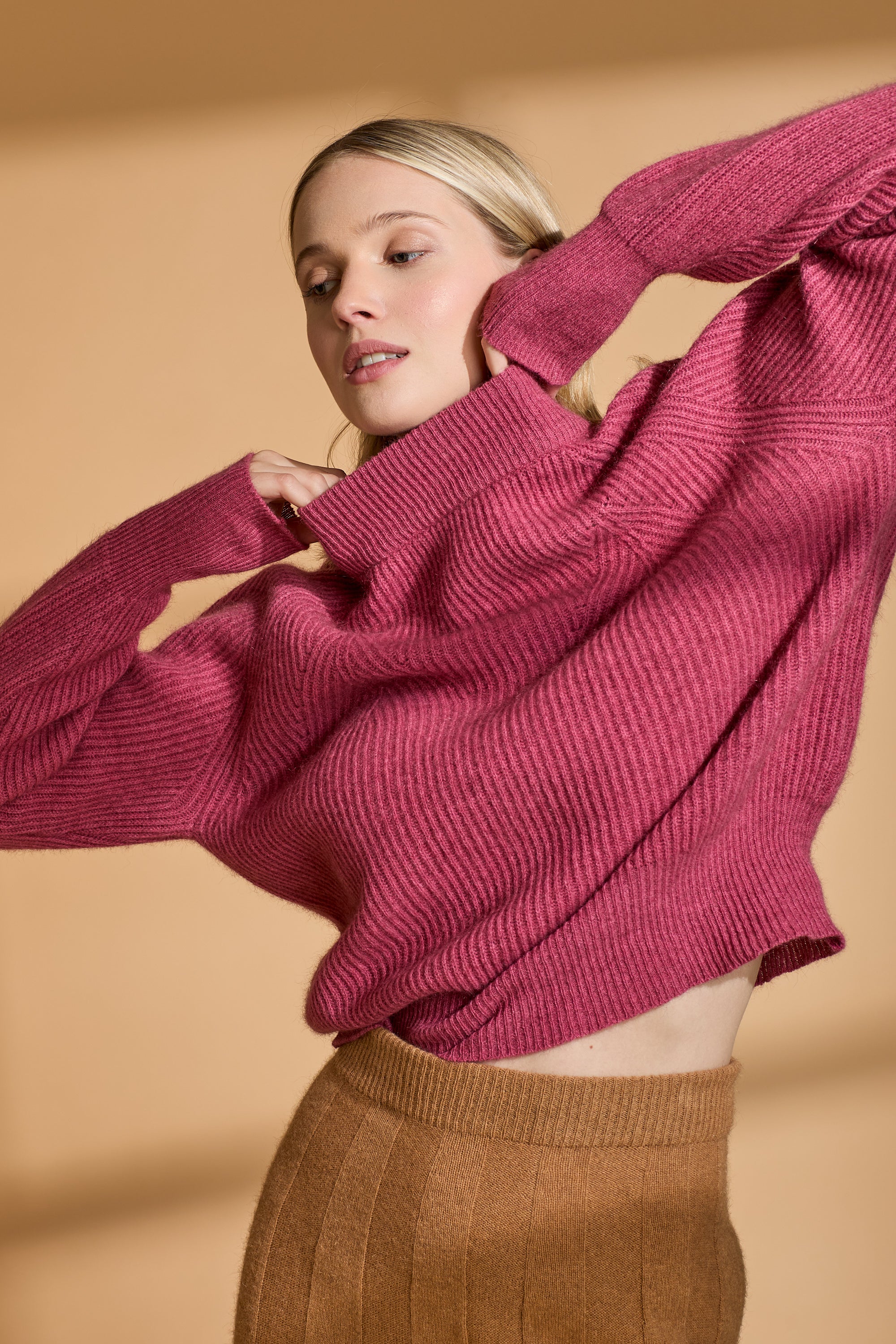 Possum Silk Merino Zoe Jumper in Rose