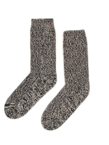 Cashmere Rib Socks in Charcoal Melange