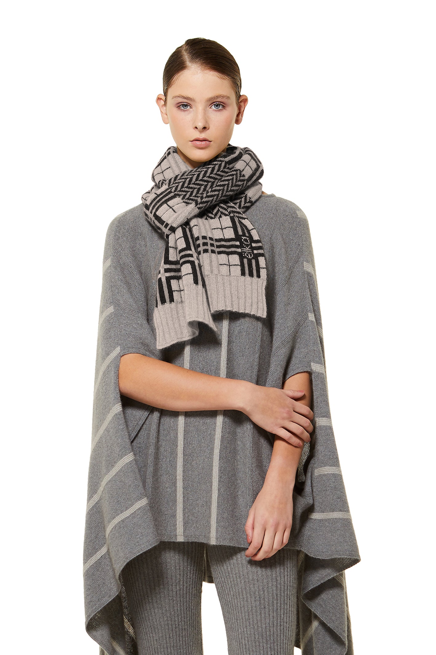 Cashmere Chevron Plaid Scarf