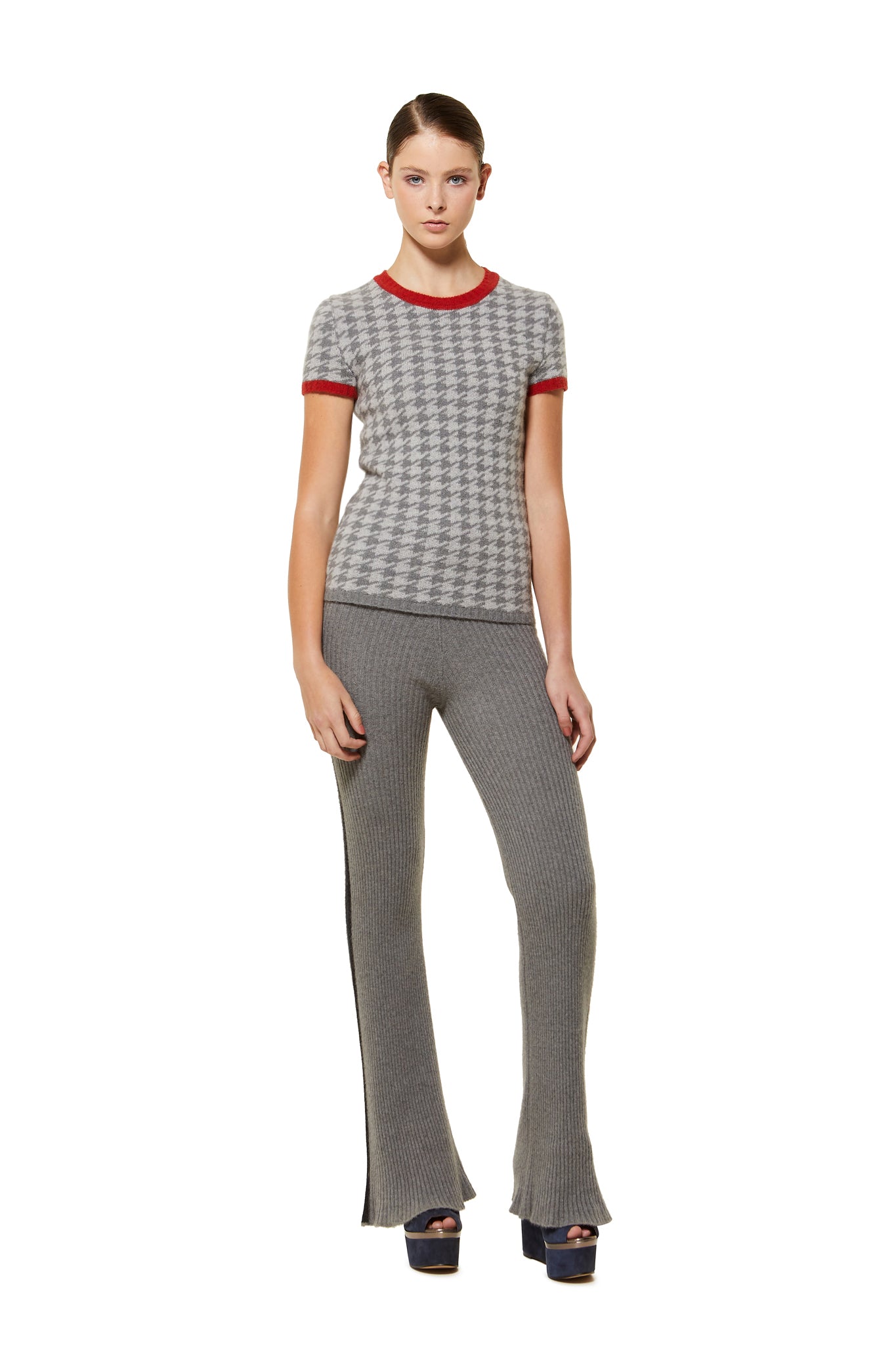 Cap Sleeve Hounds tooth Sweater