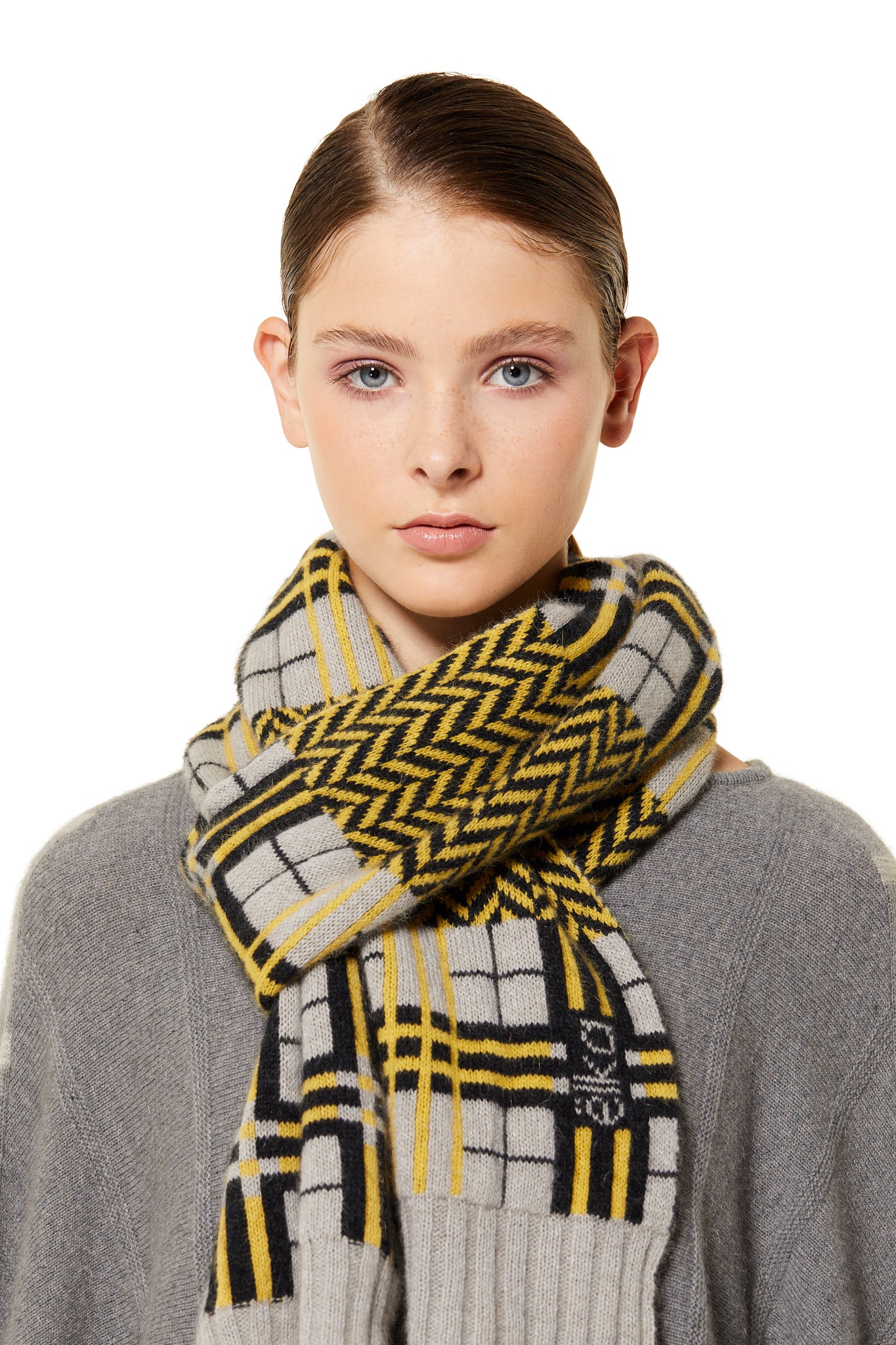 Cashmere Chevron Plaid Scarf