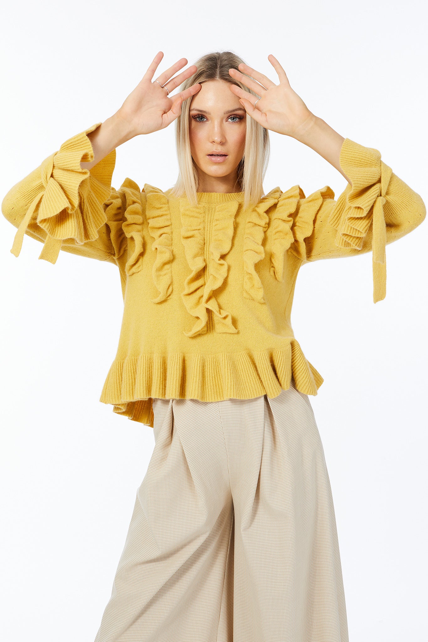 Possum Silk Merino Vola Tux Top in Sun