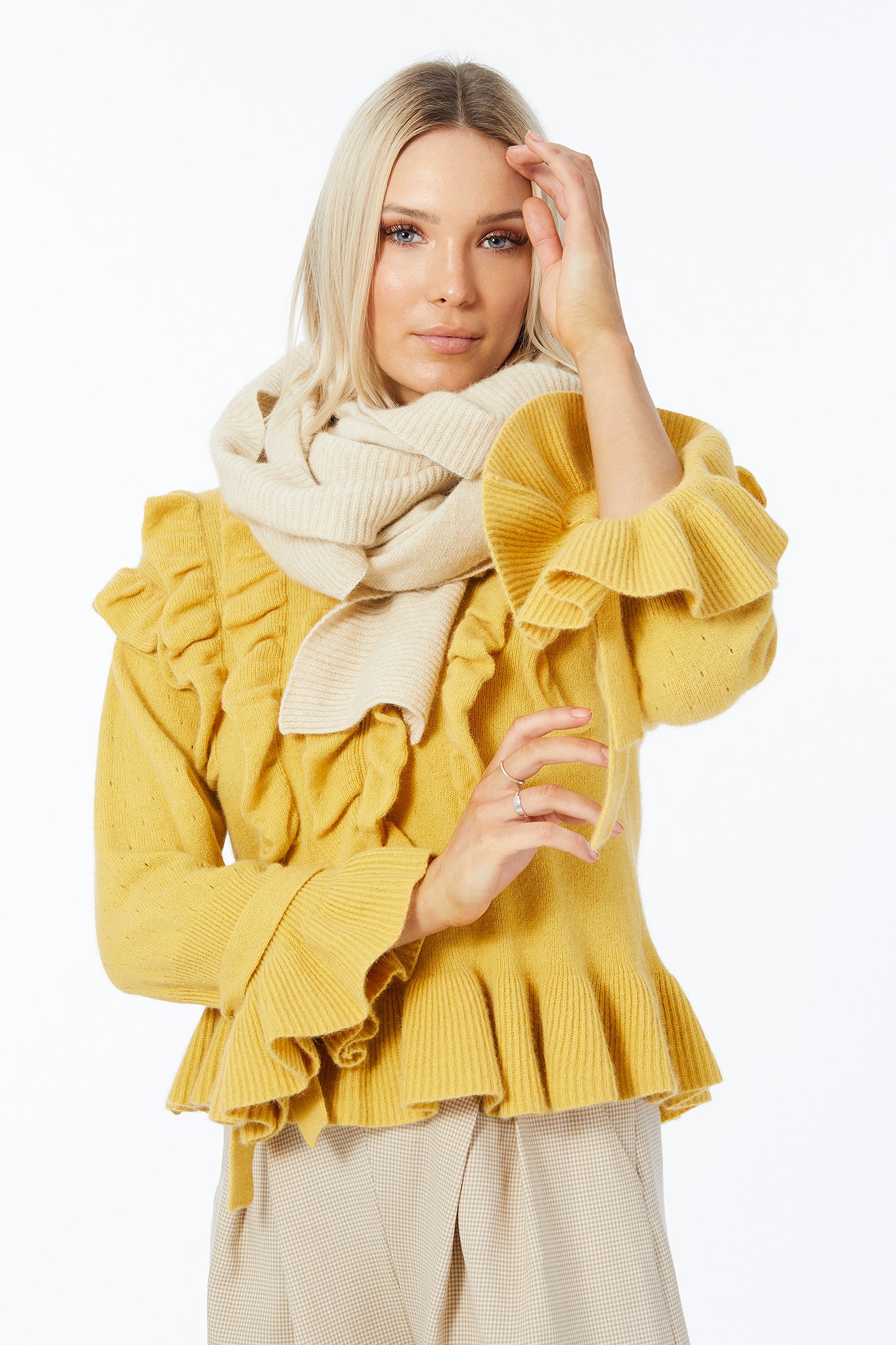 Possum Silk Merino Vola Tux Top in Sun
