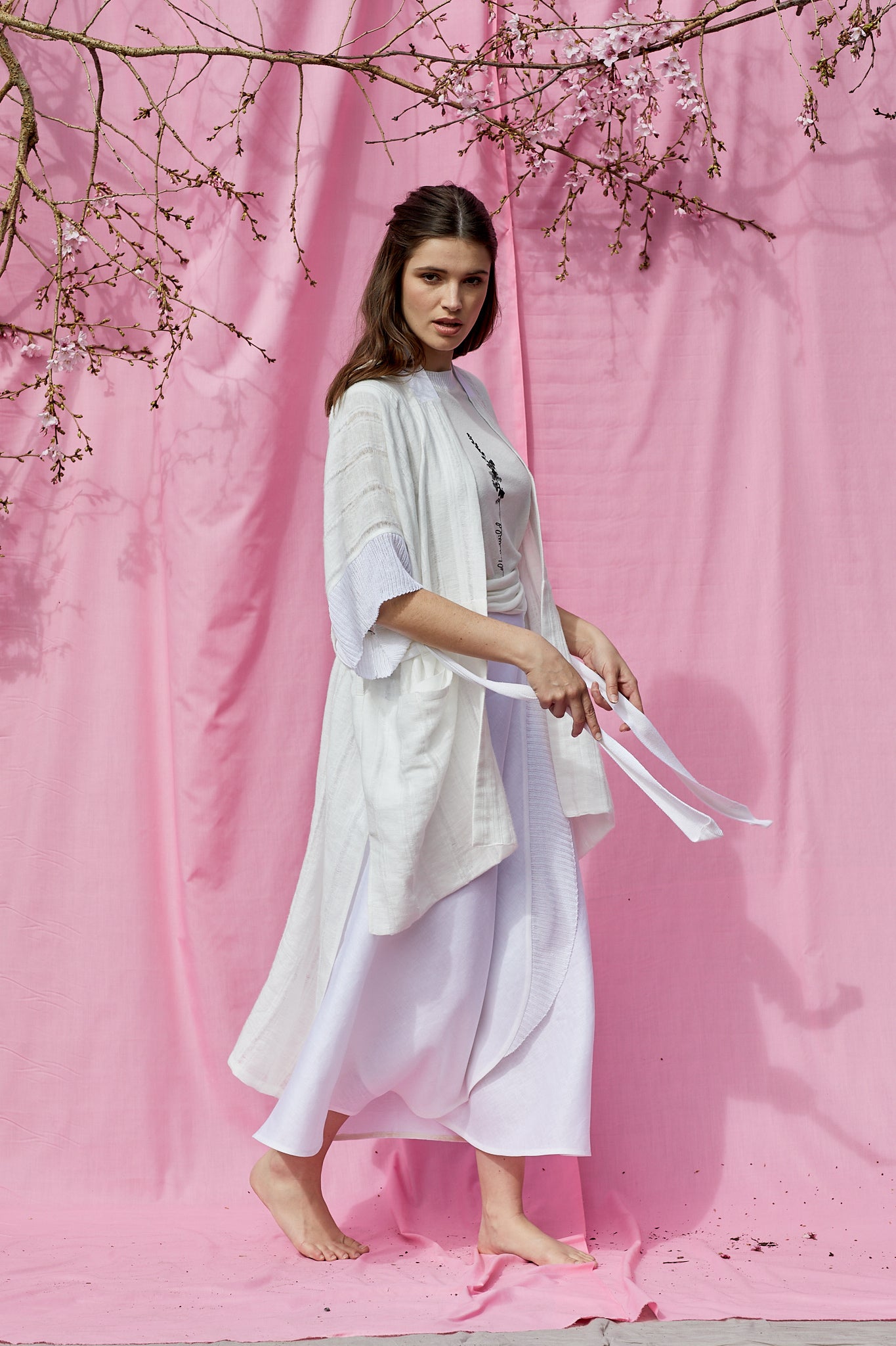 Mixed Media Linen Kimono