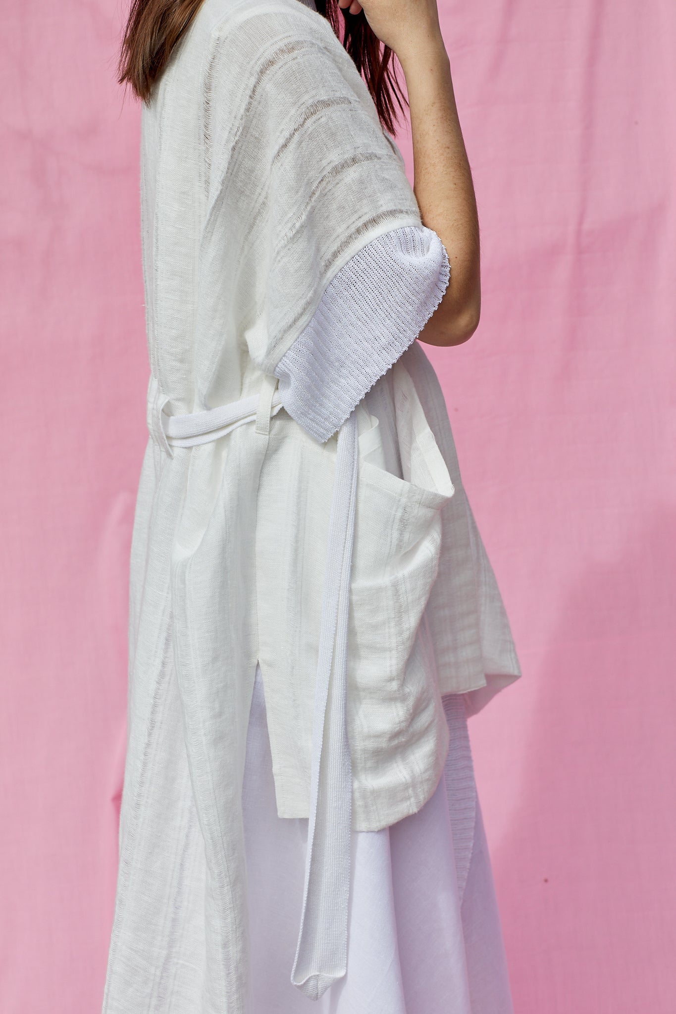 Mixed Media Linen Kimono