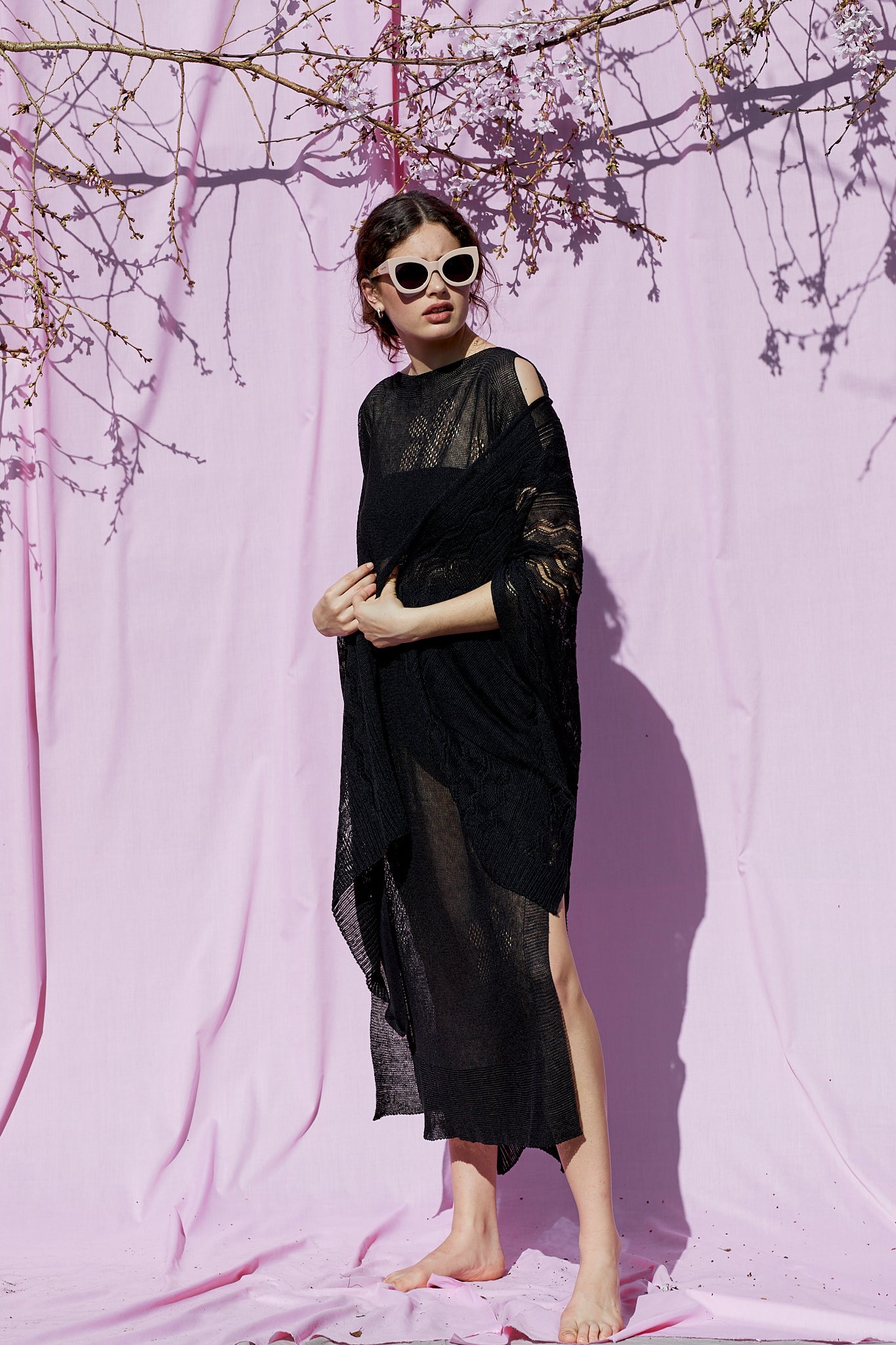 Linen Knit Flower Tunic