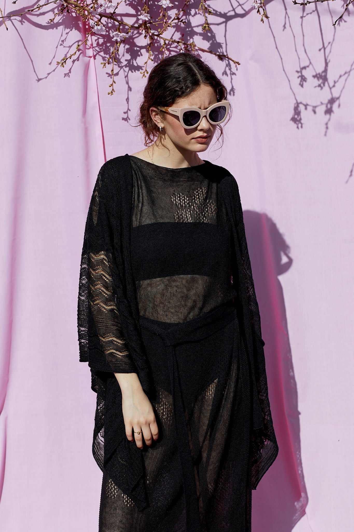 Linen Knit Flower Tunic