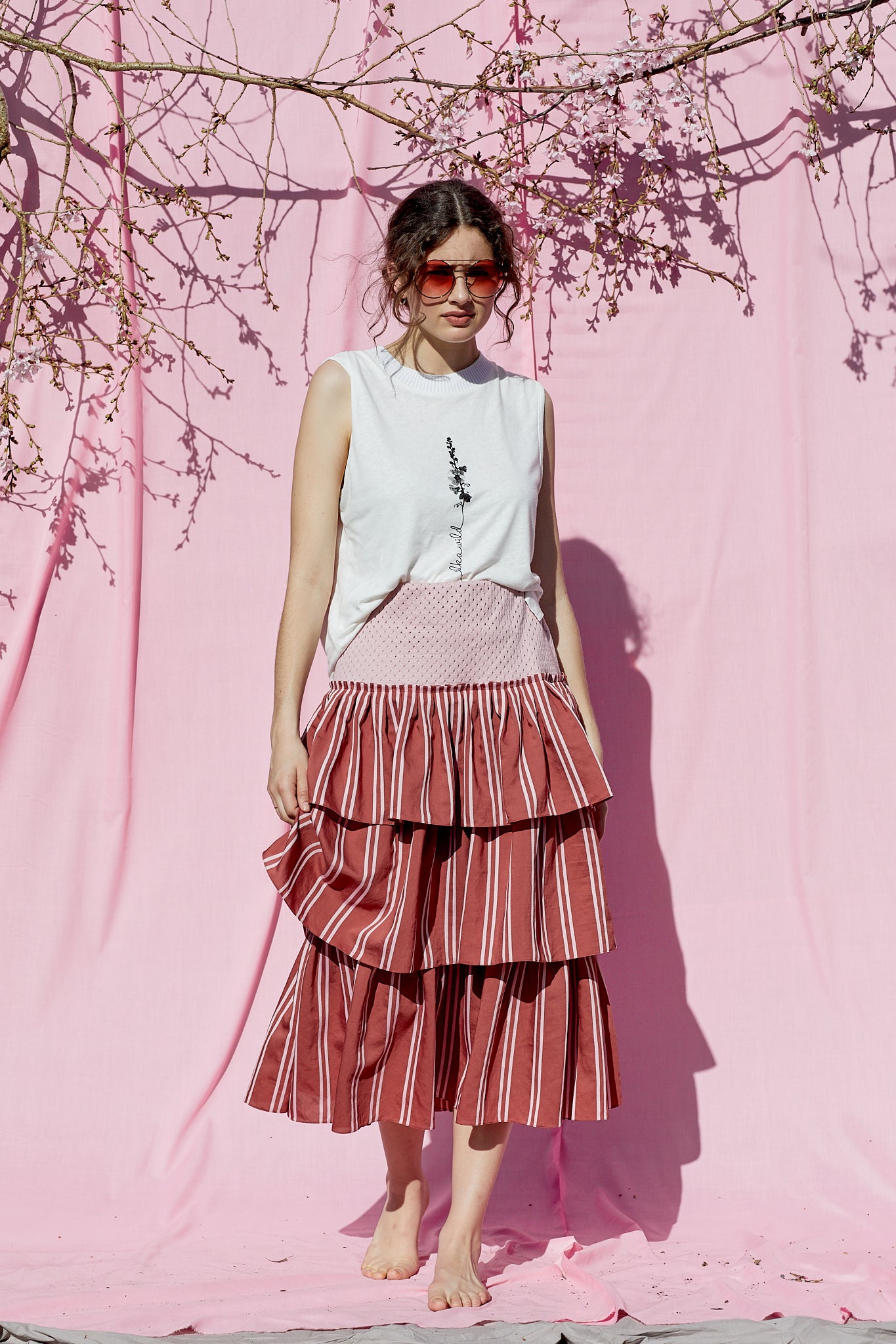Long Ruffle Skirt