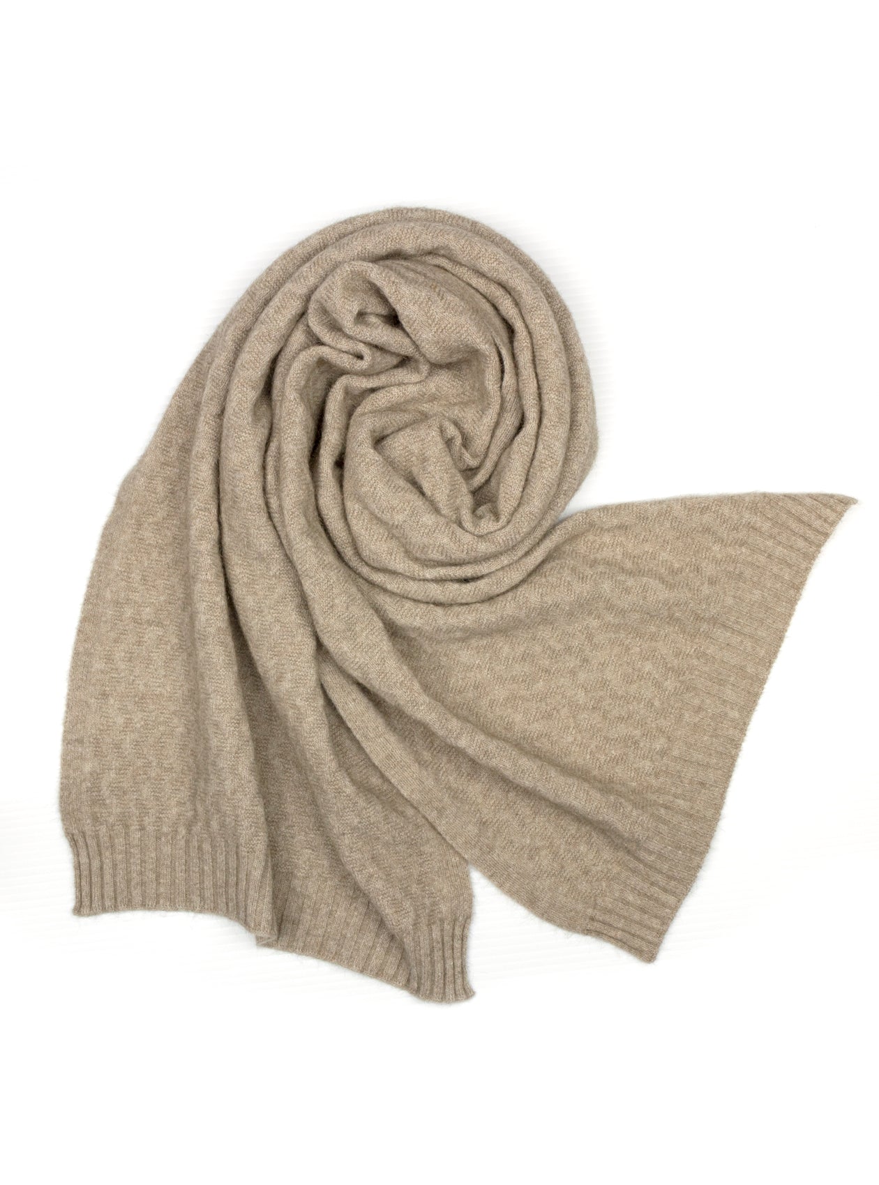 Possum Silk Merino Ziggi Scarf in Beige