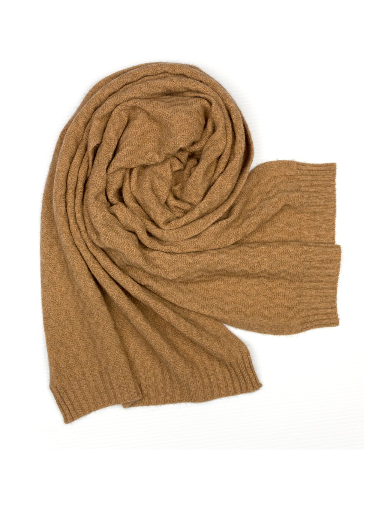 Possum Silk Merino Ziggi Scarf in Camel