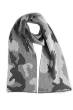 Camouflage Pattern Possum Silk Merino Scarf Grey Mix