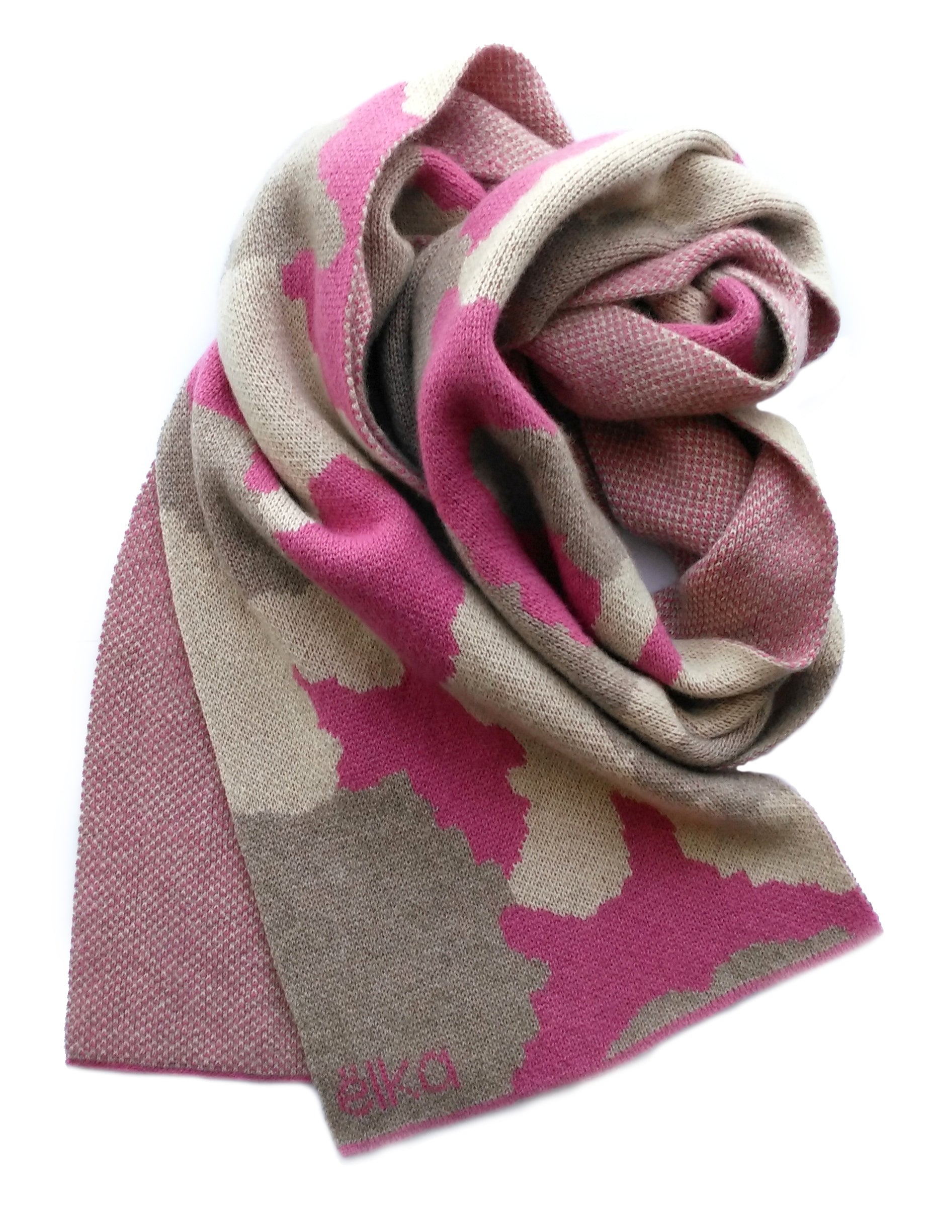 Camouflage Pattern Possum Silk Merino Scarf