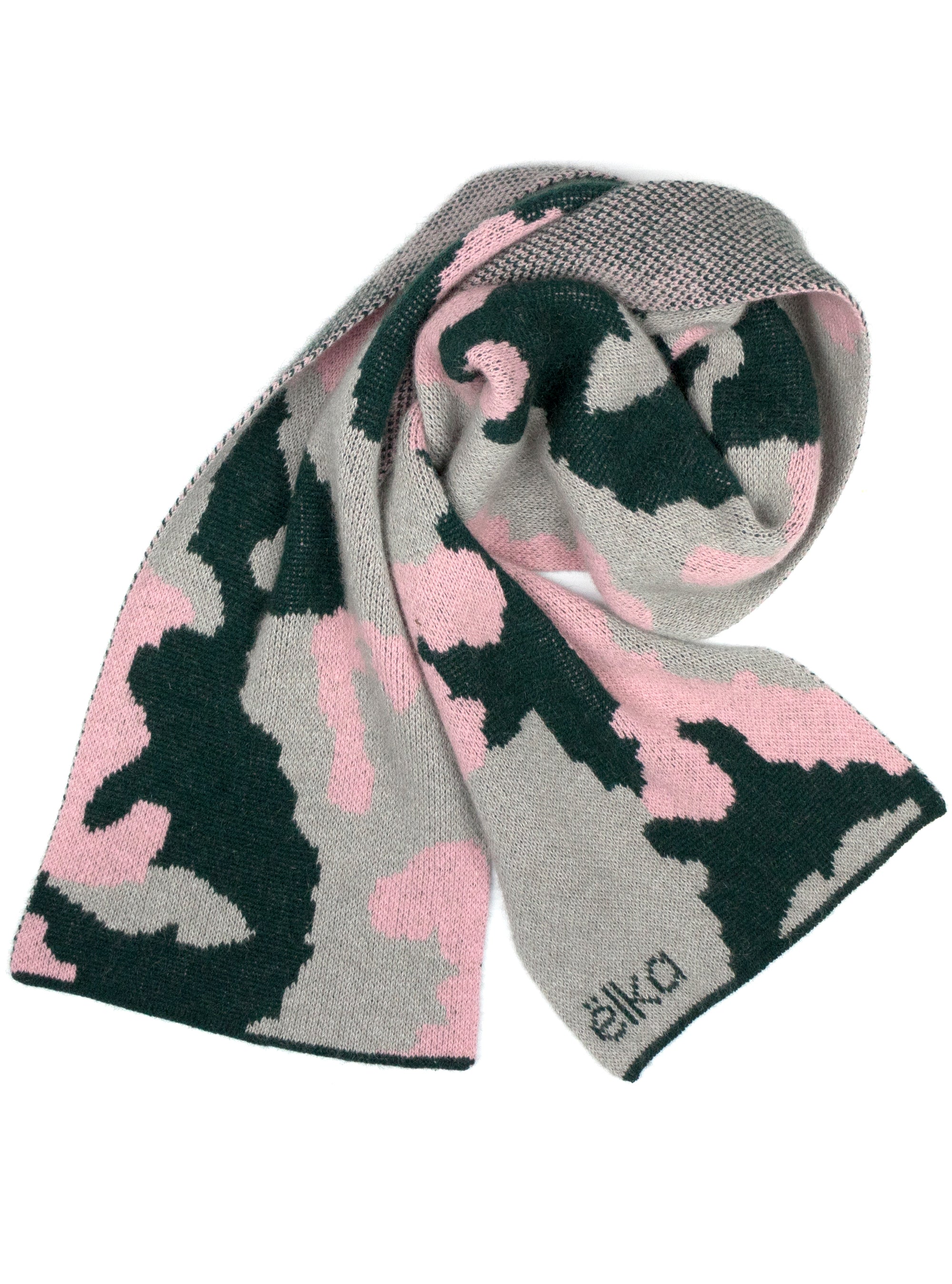 Camouflage Pattern Cashmere Possum Silk Merino Scarf