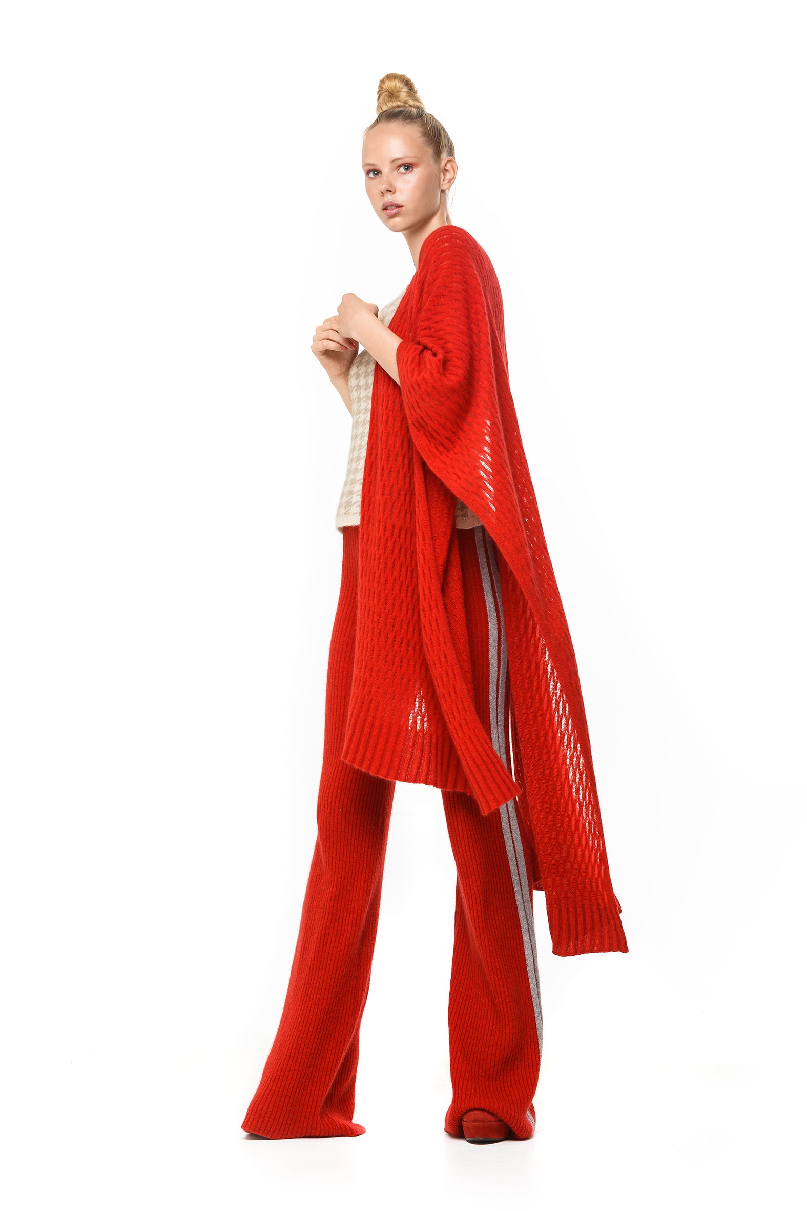 Possum Silk Lace Pashmina in Scarlet Red