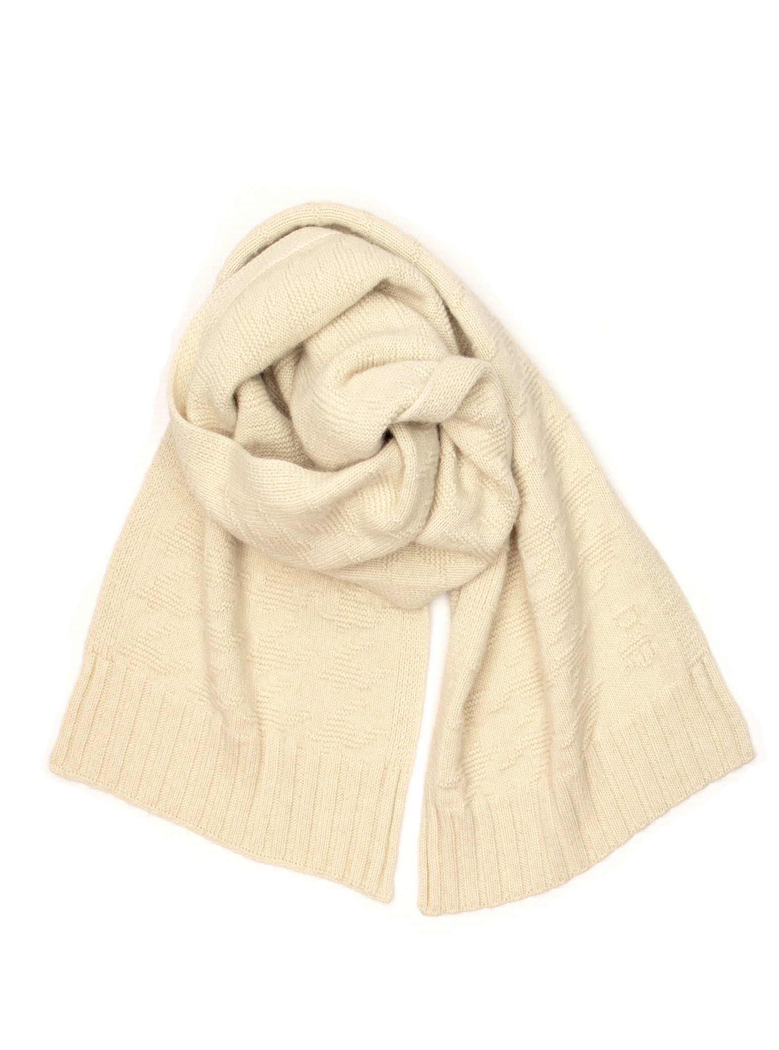 ossum Silk Houndstooth Scarf in Ivory